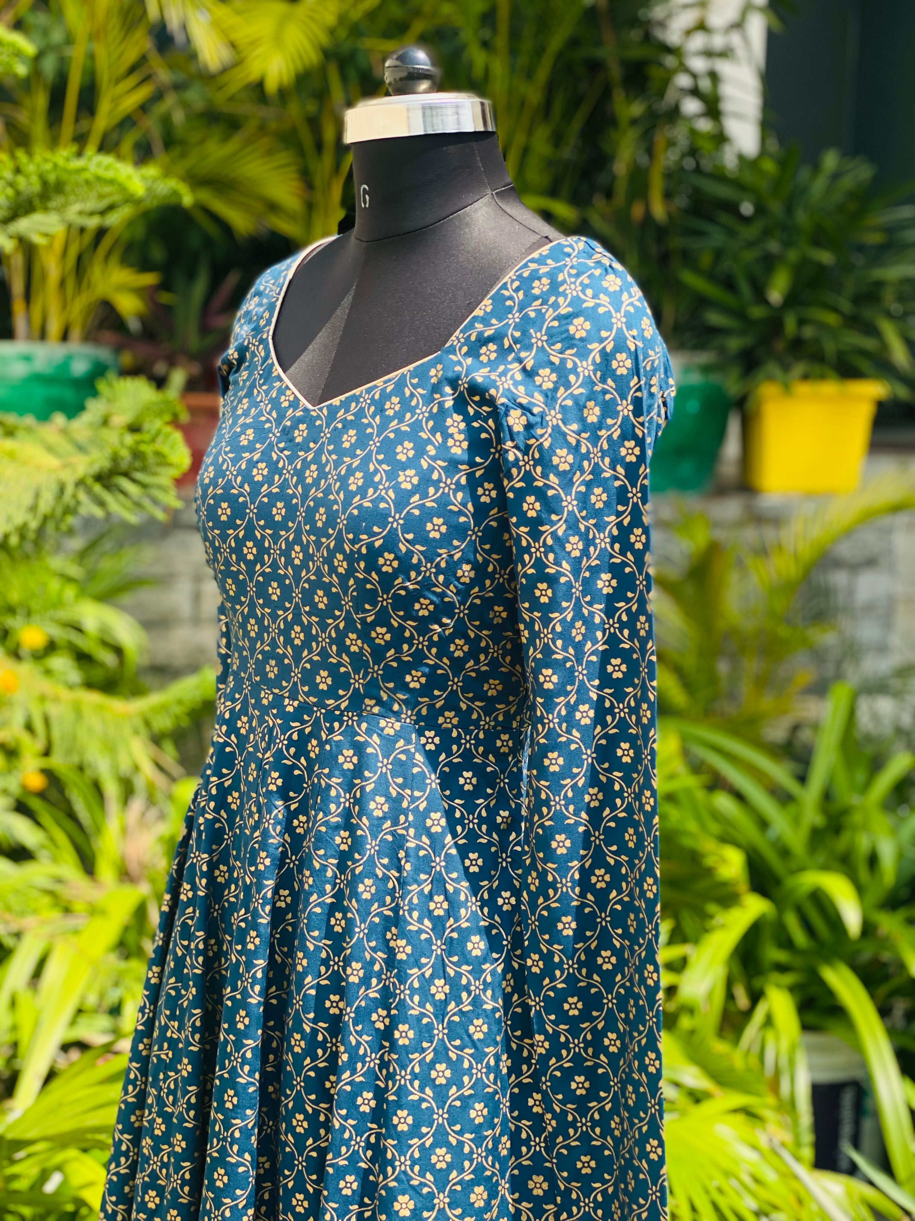 Teal Anarkali With Dupatta