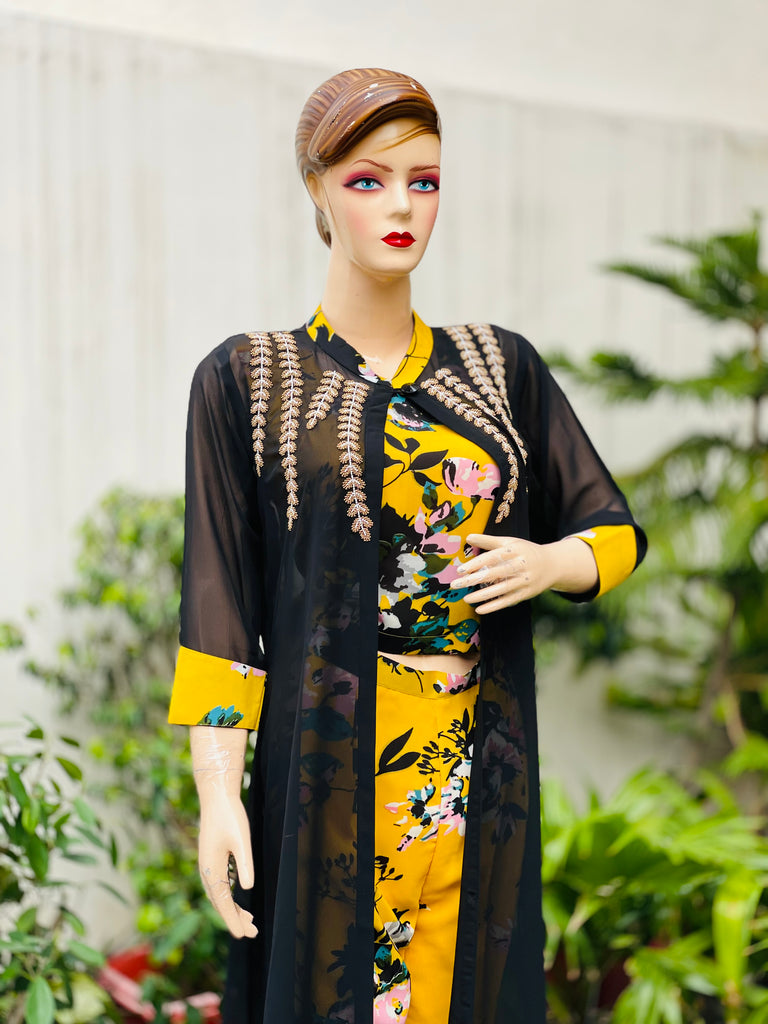 Yellow & Black Floral Co-Ord Set