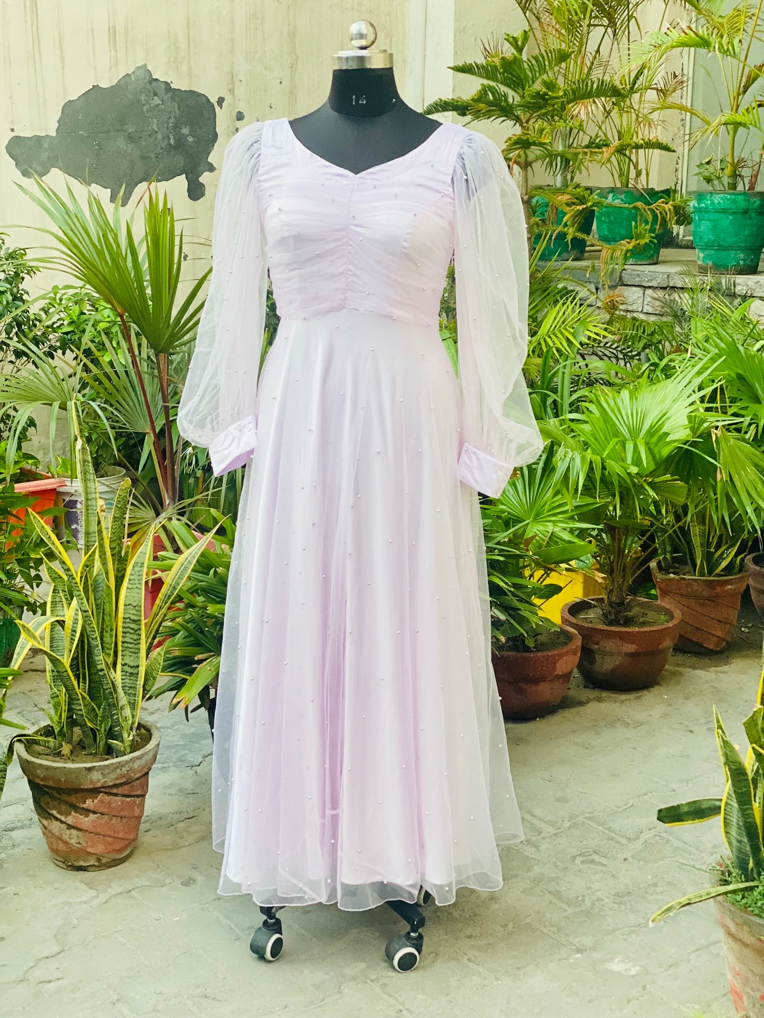 Lilac Net Gown
