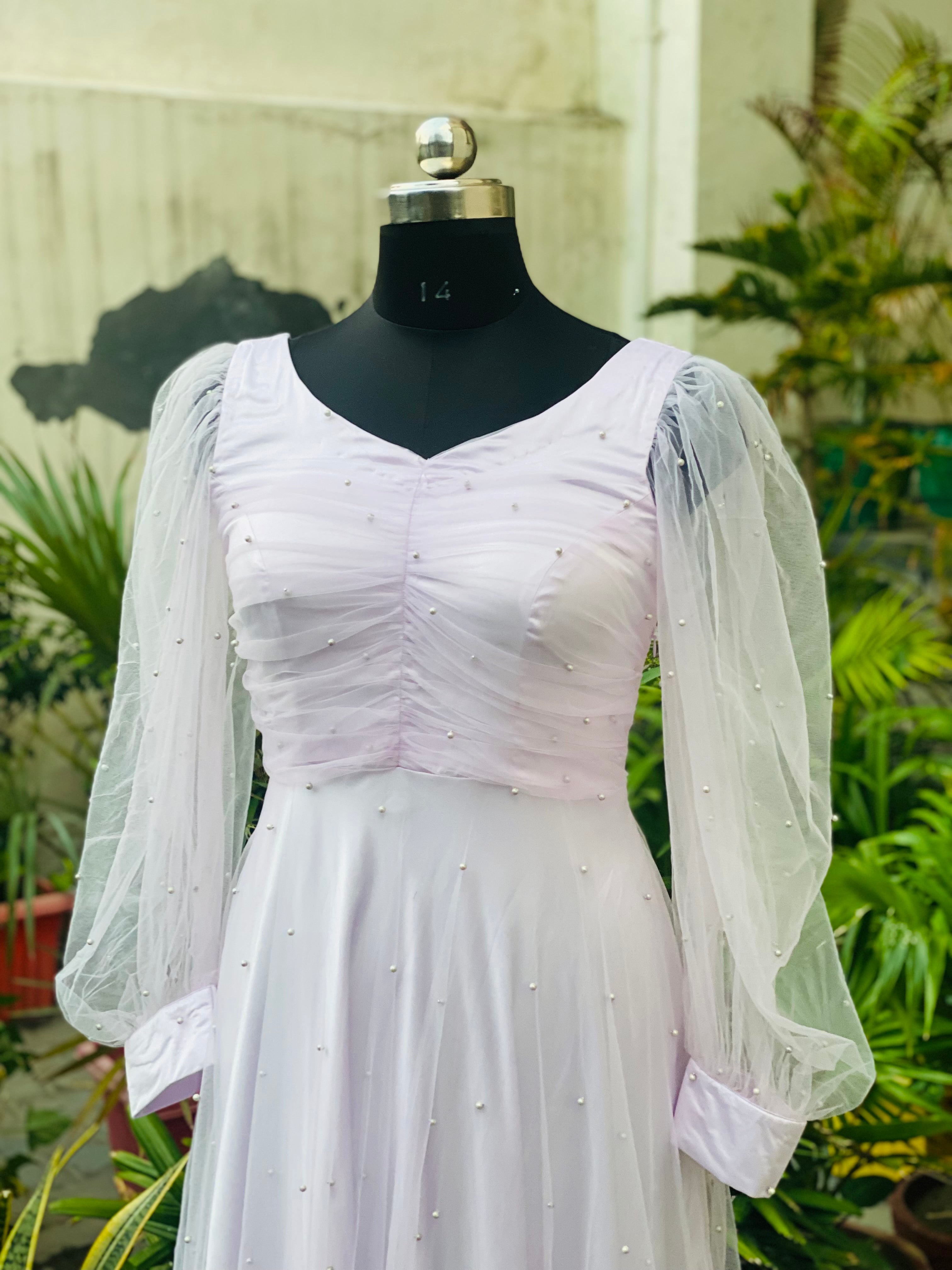 Lilac Net Gown