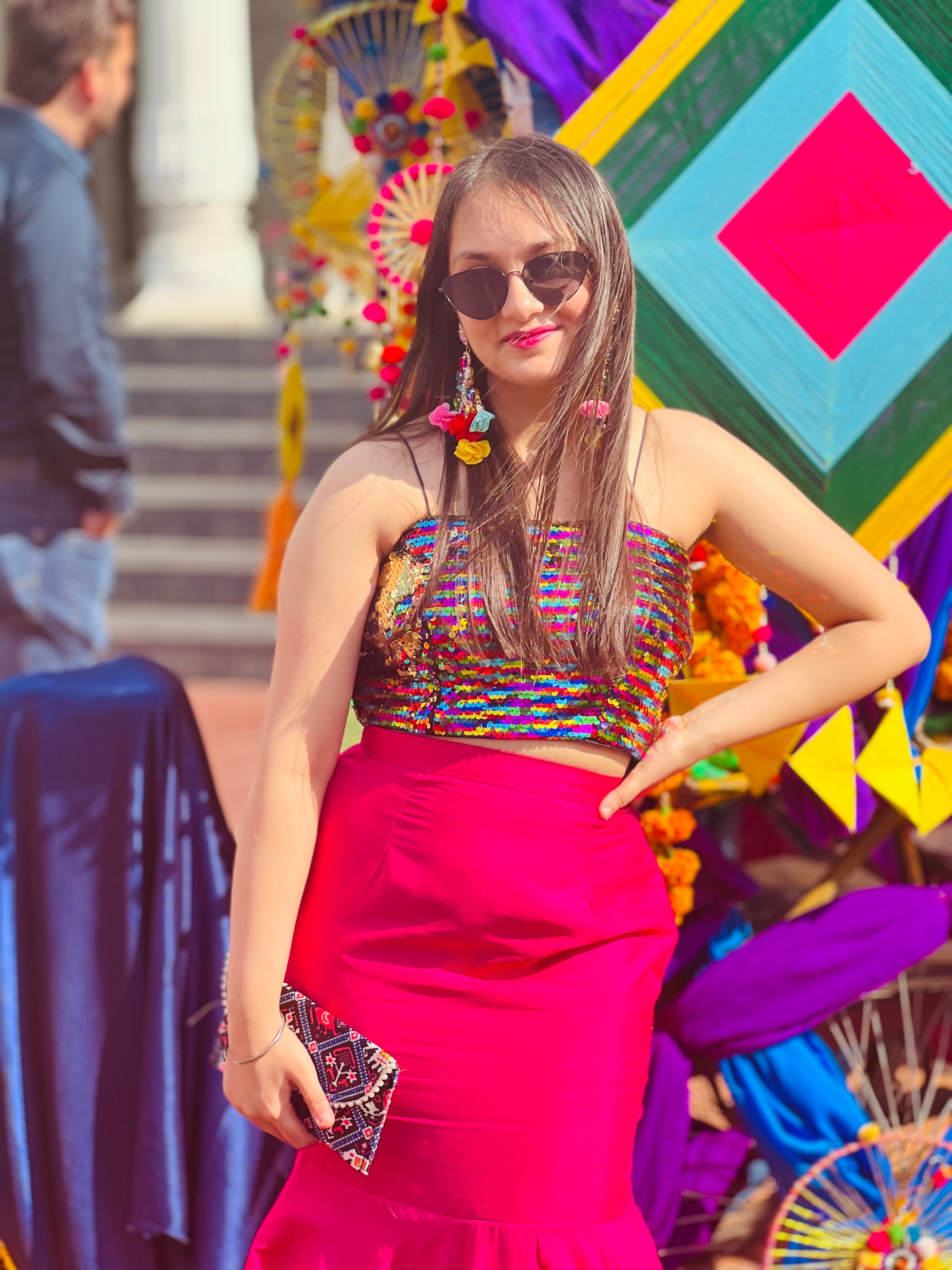 Glossy Sequin & Silk Twin Set