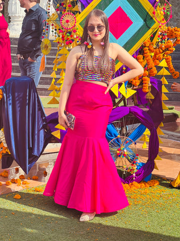 Glossy Sequin & Silk Twin Set