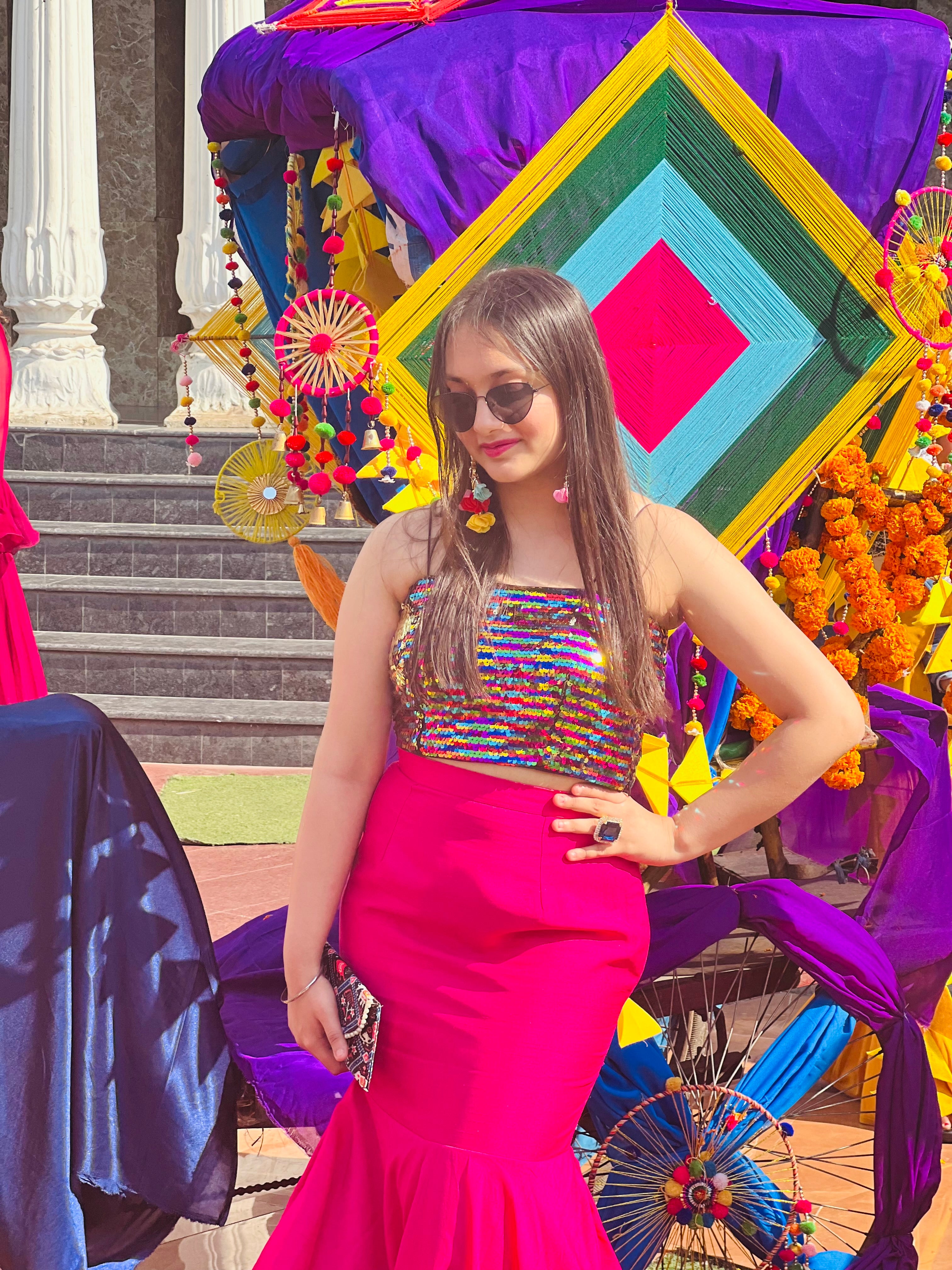 Glossy Sequin & Silk Twin Set