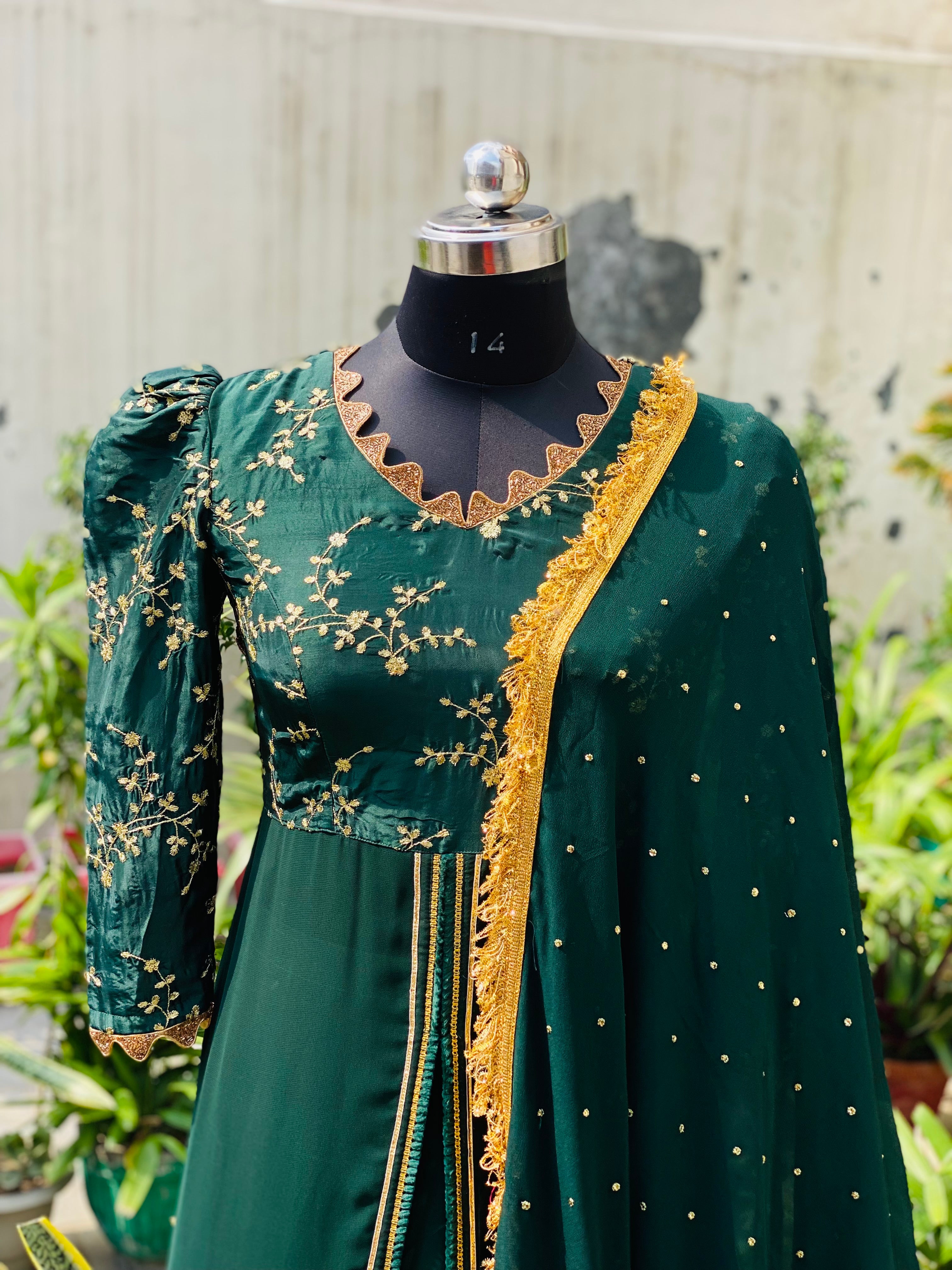Bottle Green Lehenga