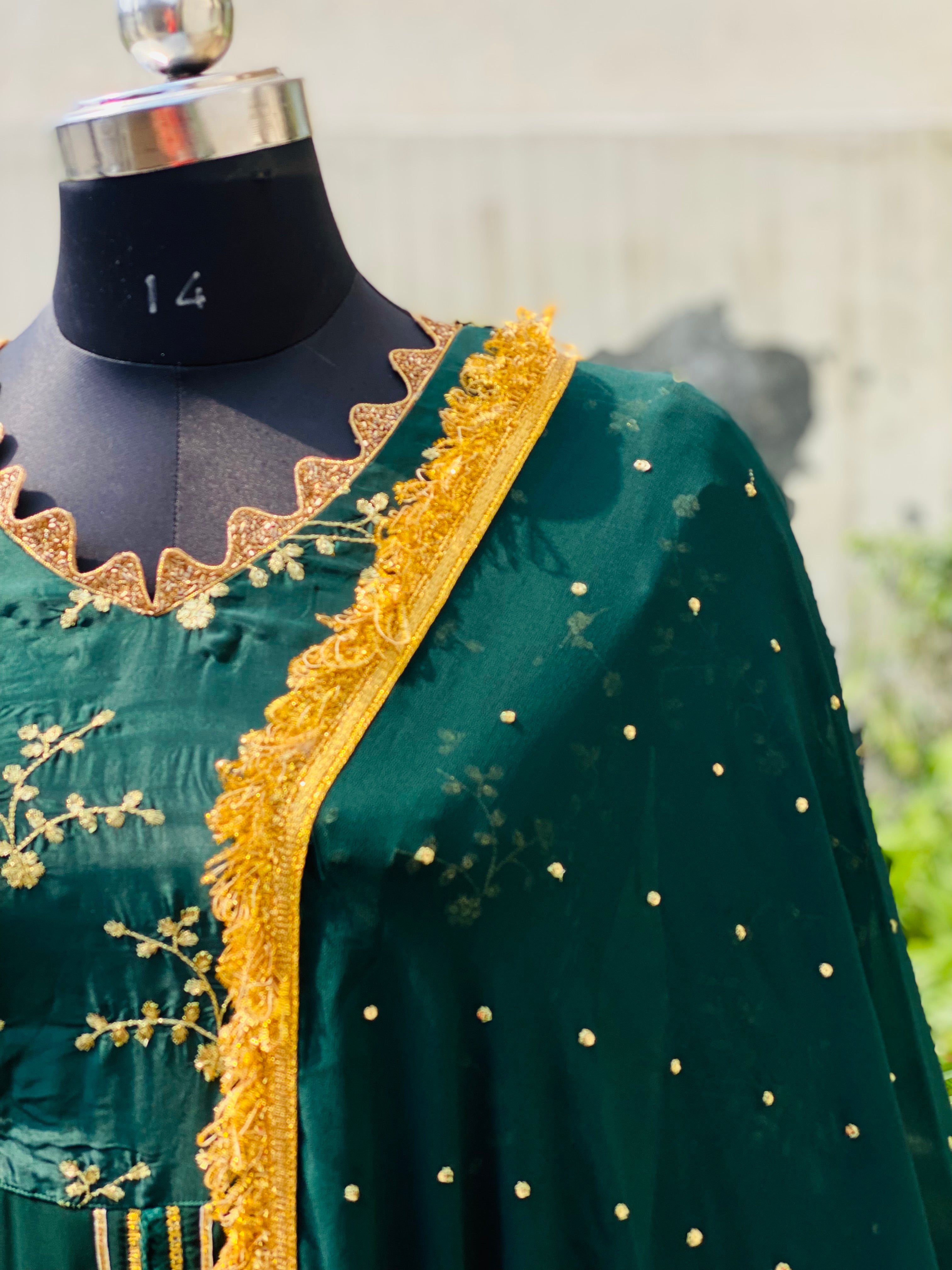 Bottle Green Lehenga