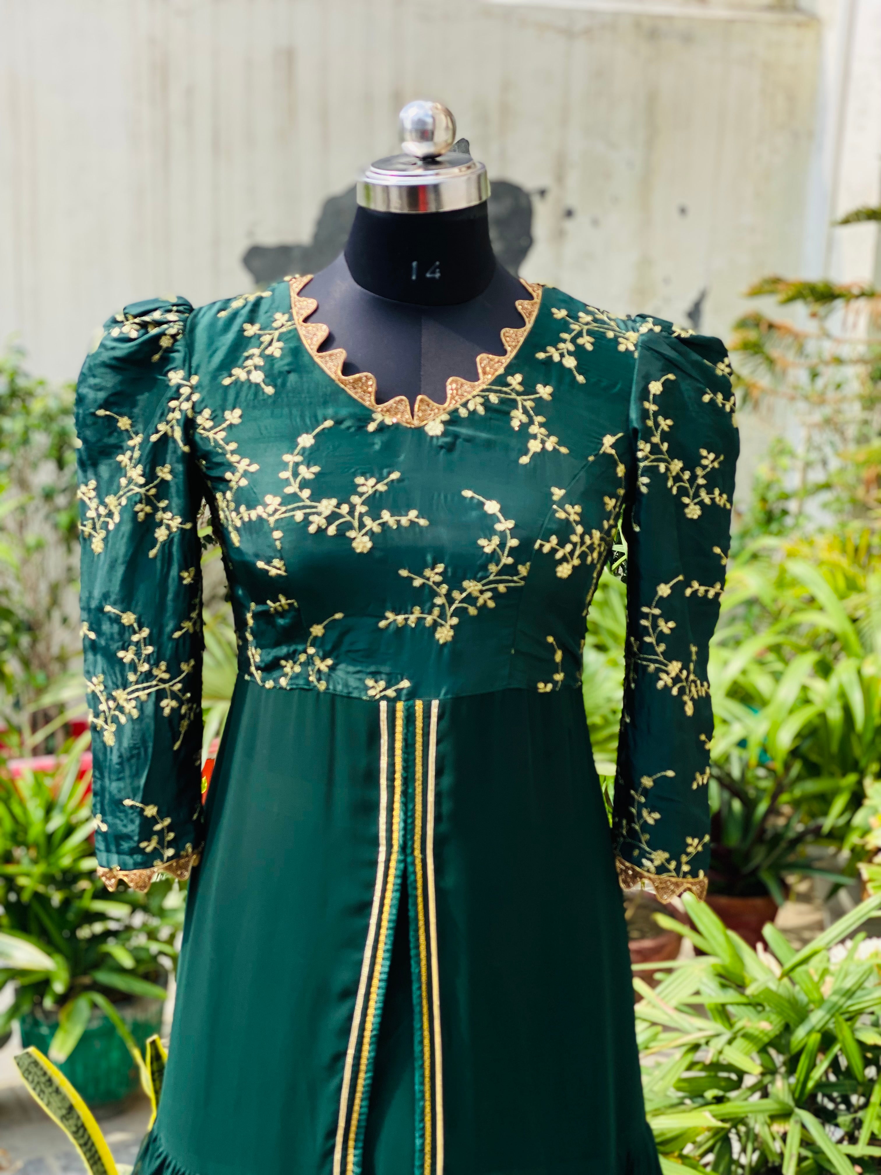 Bottle Green Lehenga