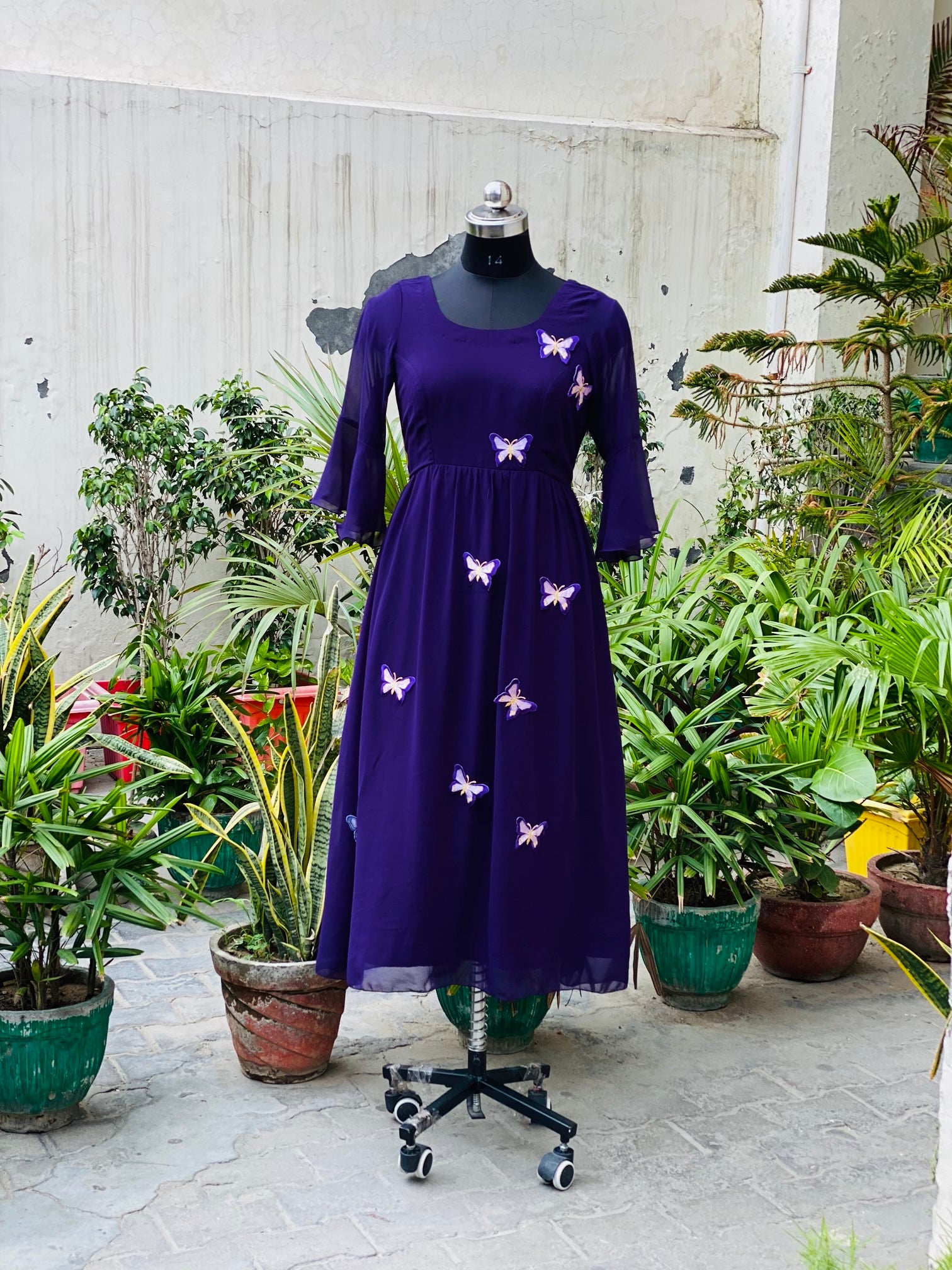 Purple 3D Butterfly Maxi
