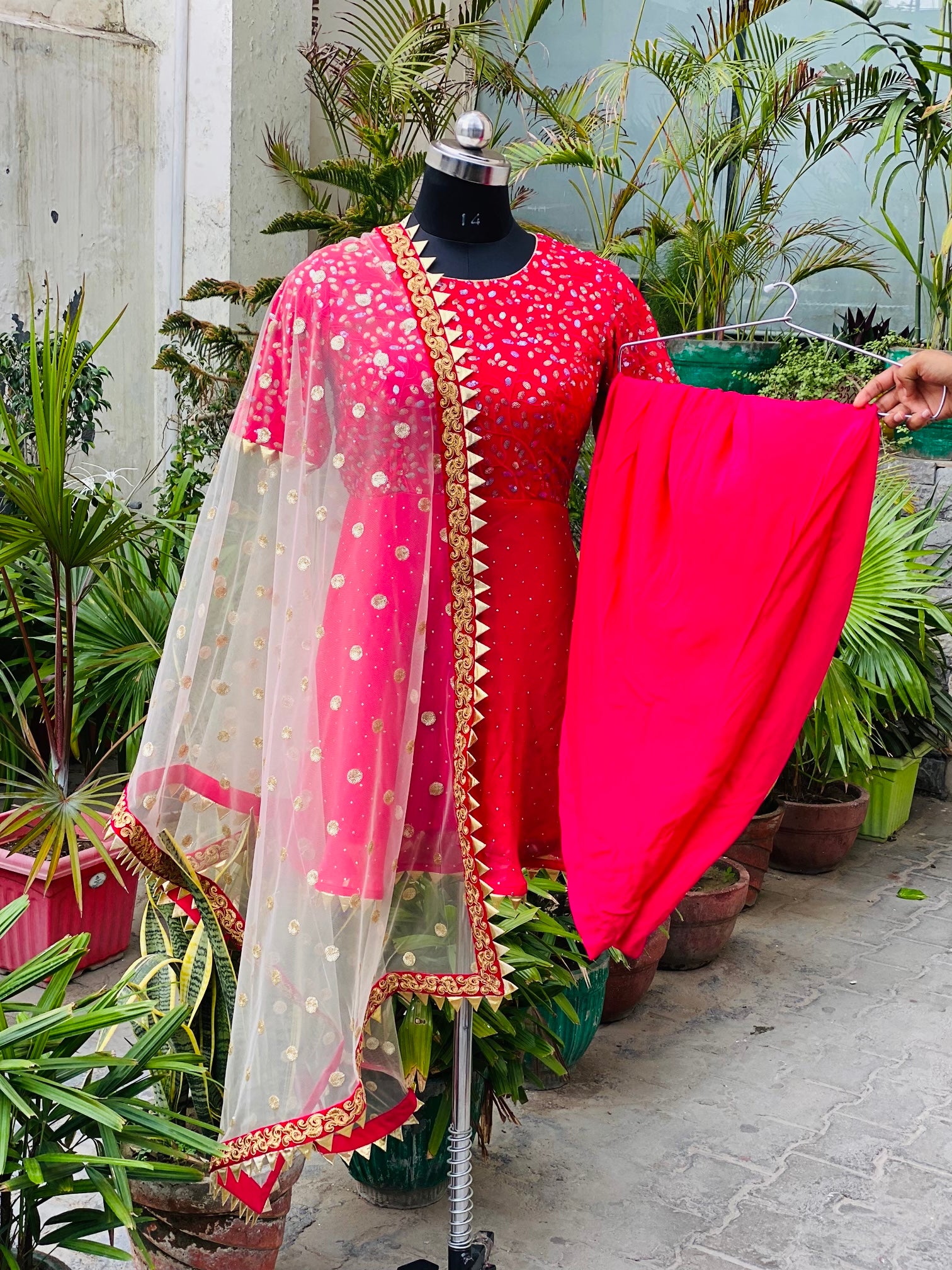 Hot Pink Dhoti Suit