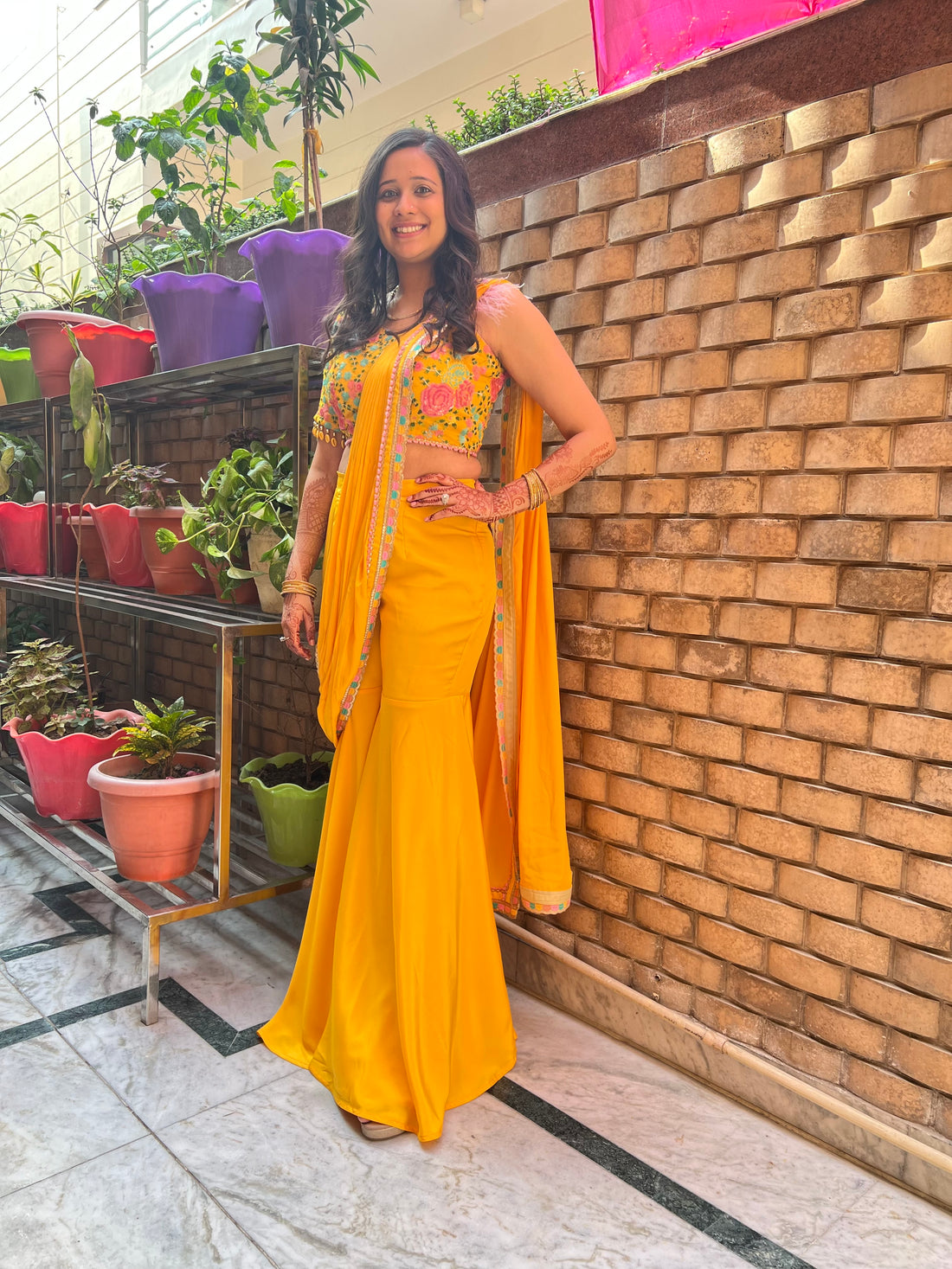 Yellow Garara Saree