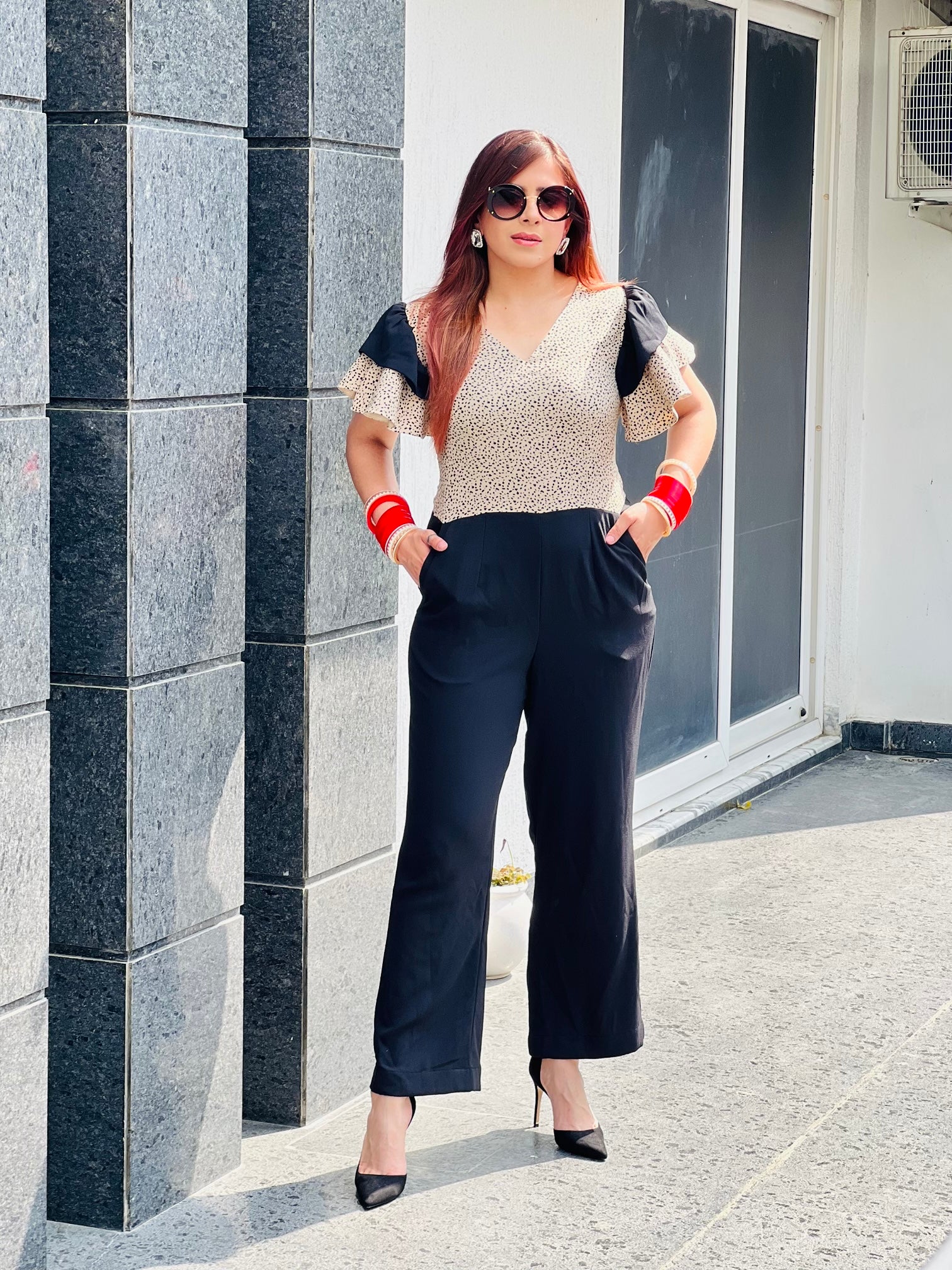 Half & Half Jumpsuit