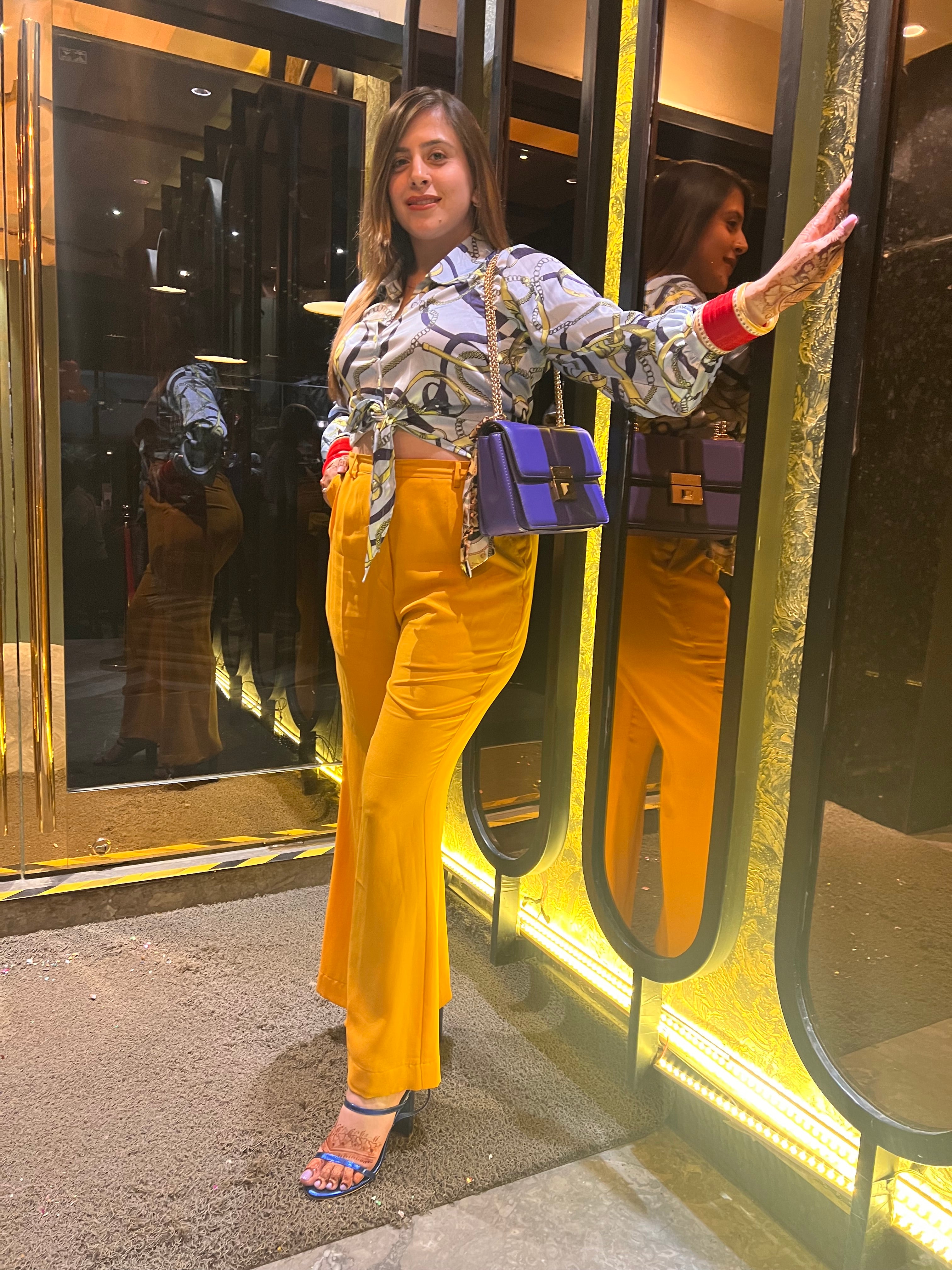 Yellow Bell Bottom Pant