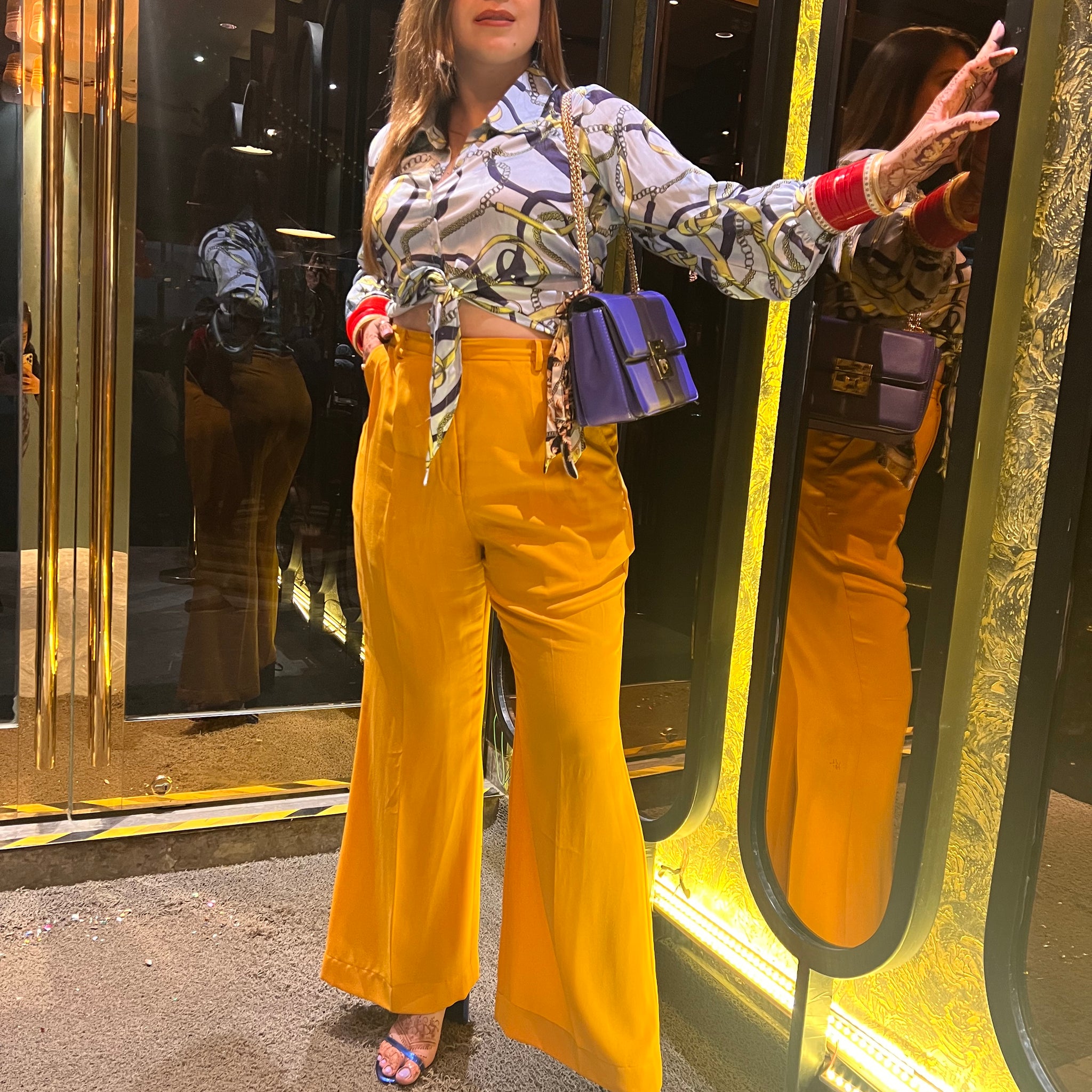 Yellow Bell Bottom Pant