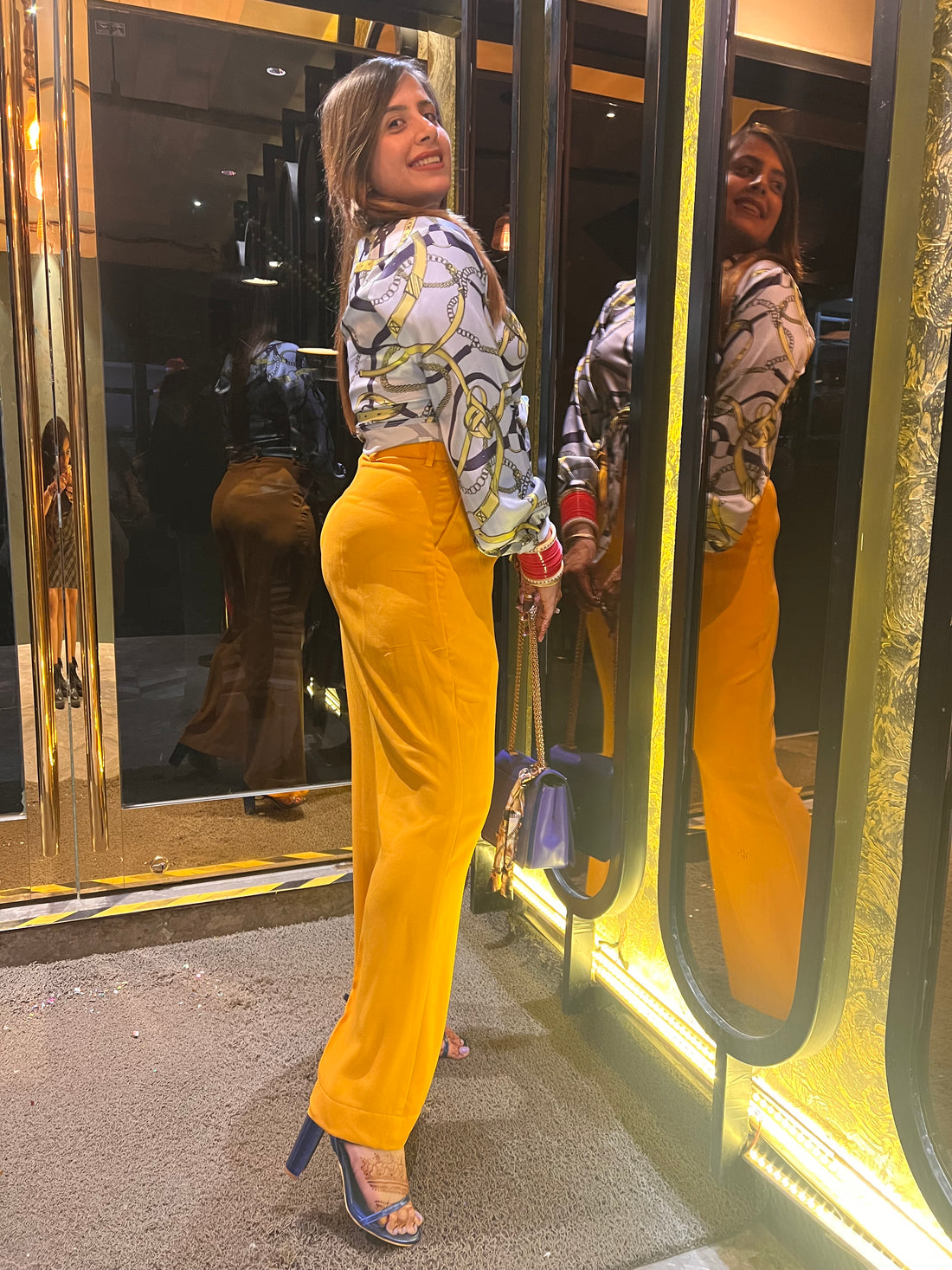 Yellow Bell Bottom Pant