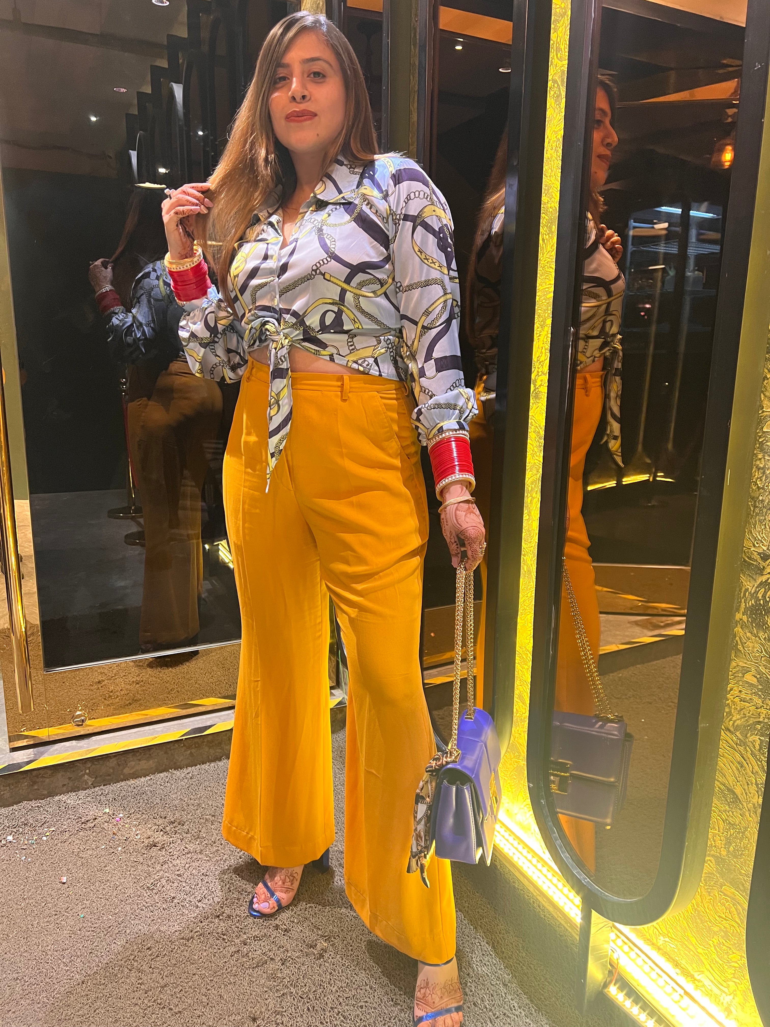 Yellow Bell Bottom Pant