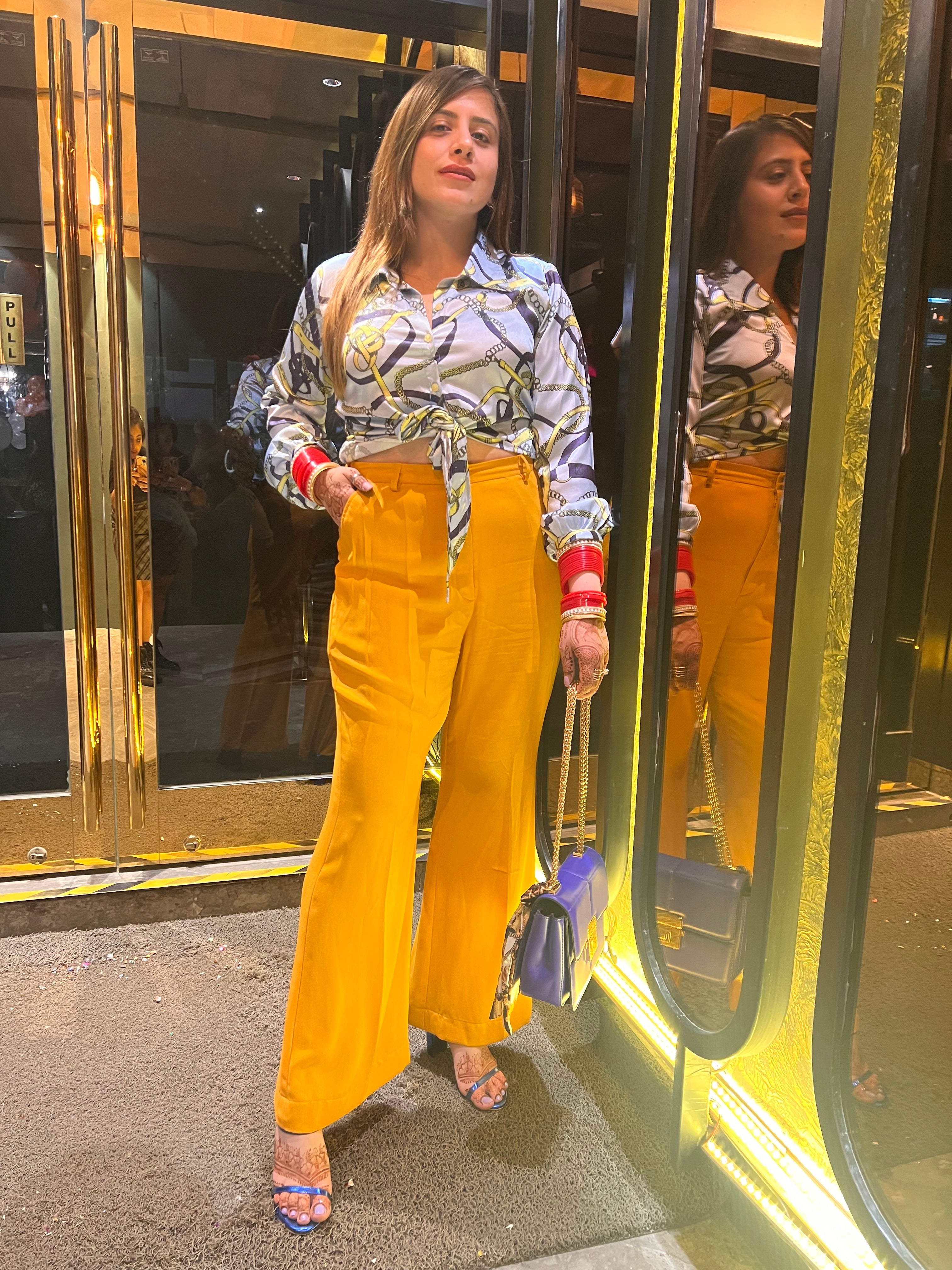 Yellow Bell Bottom Pant