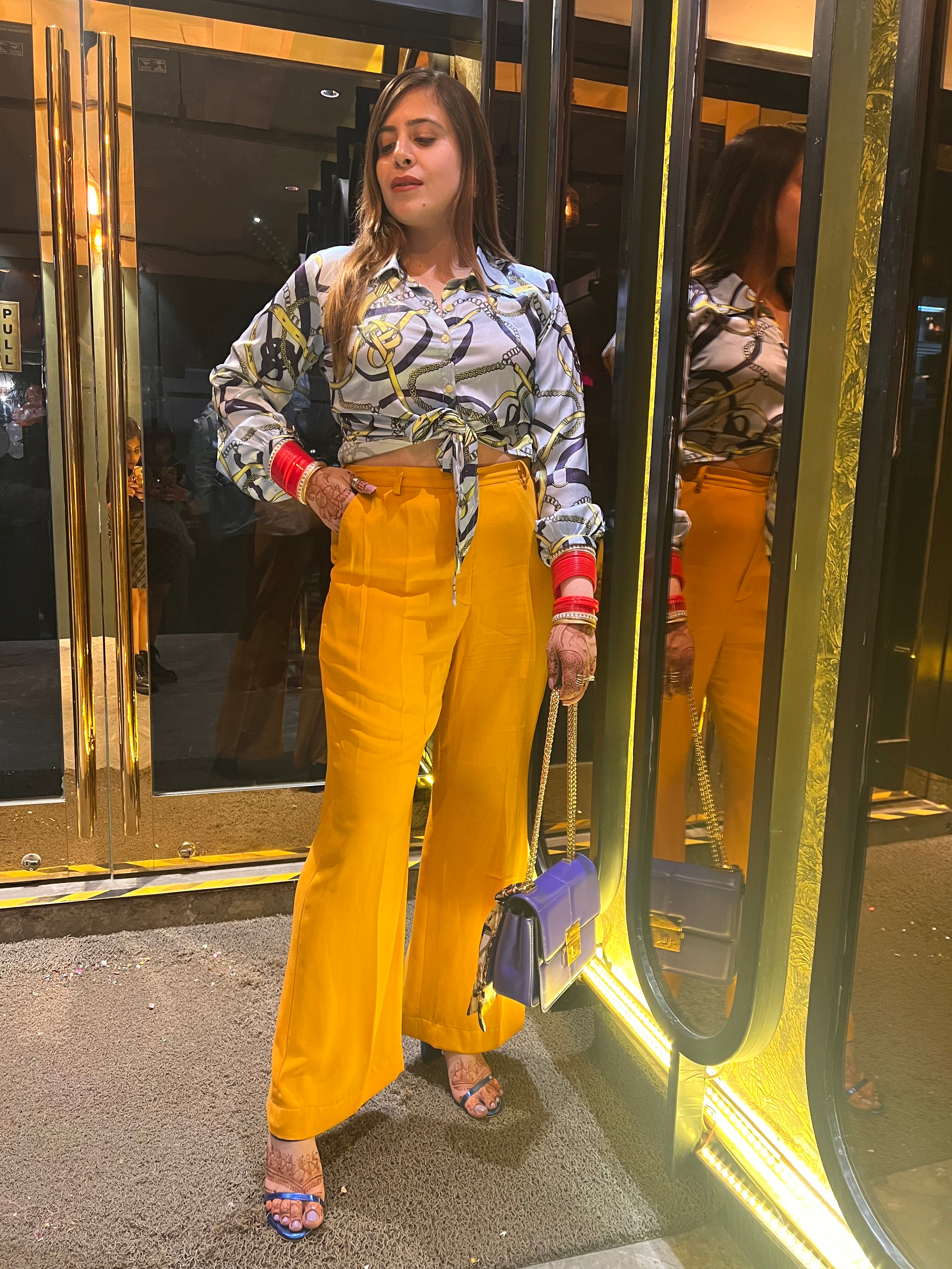 Yellow Bell Bottom Pant