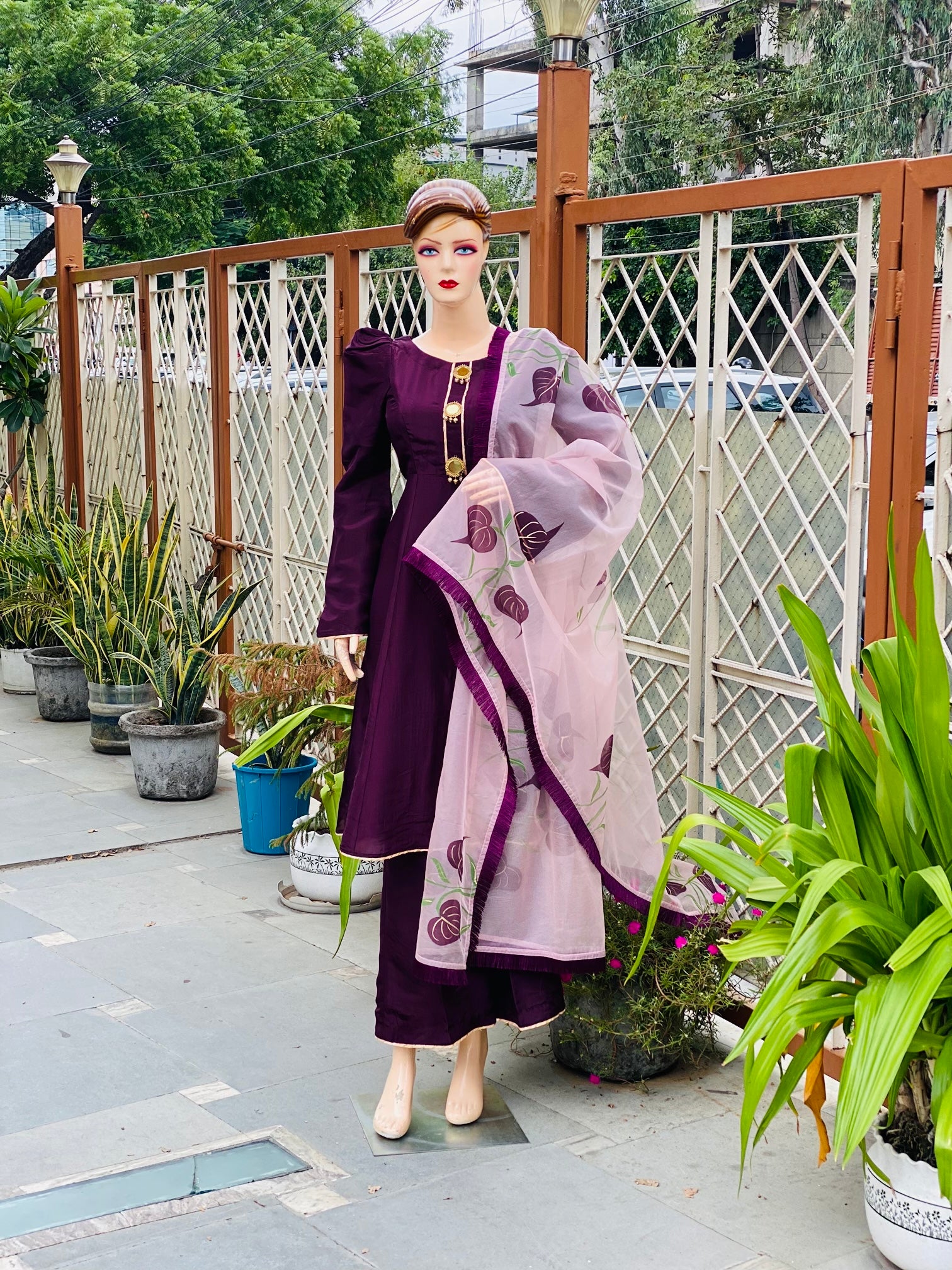 Dark Purple Silk Suit