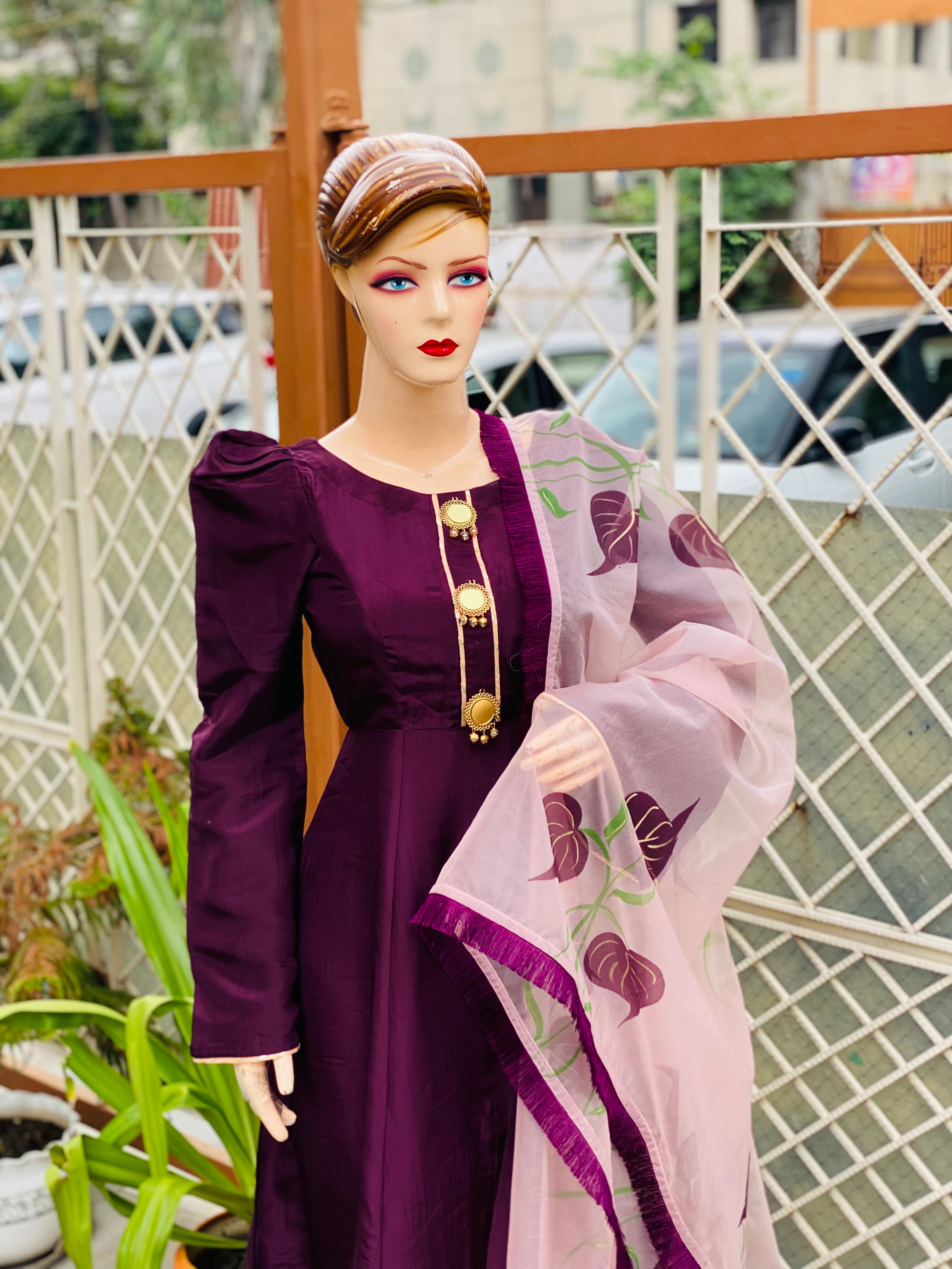 Dark Purple Silk Suit