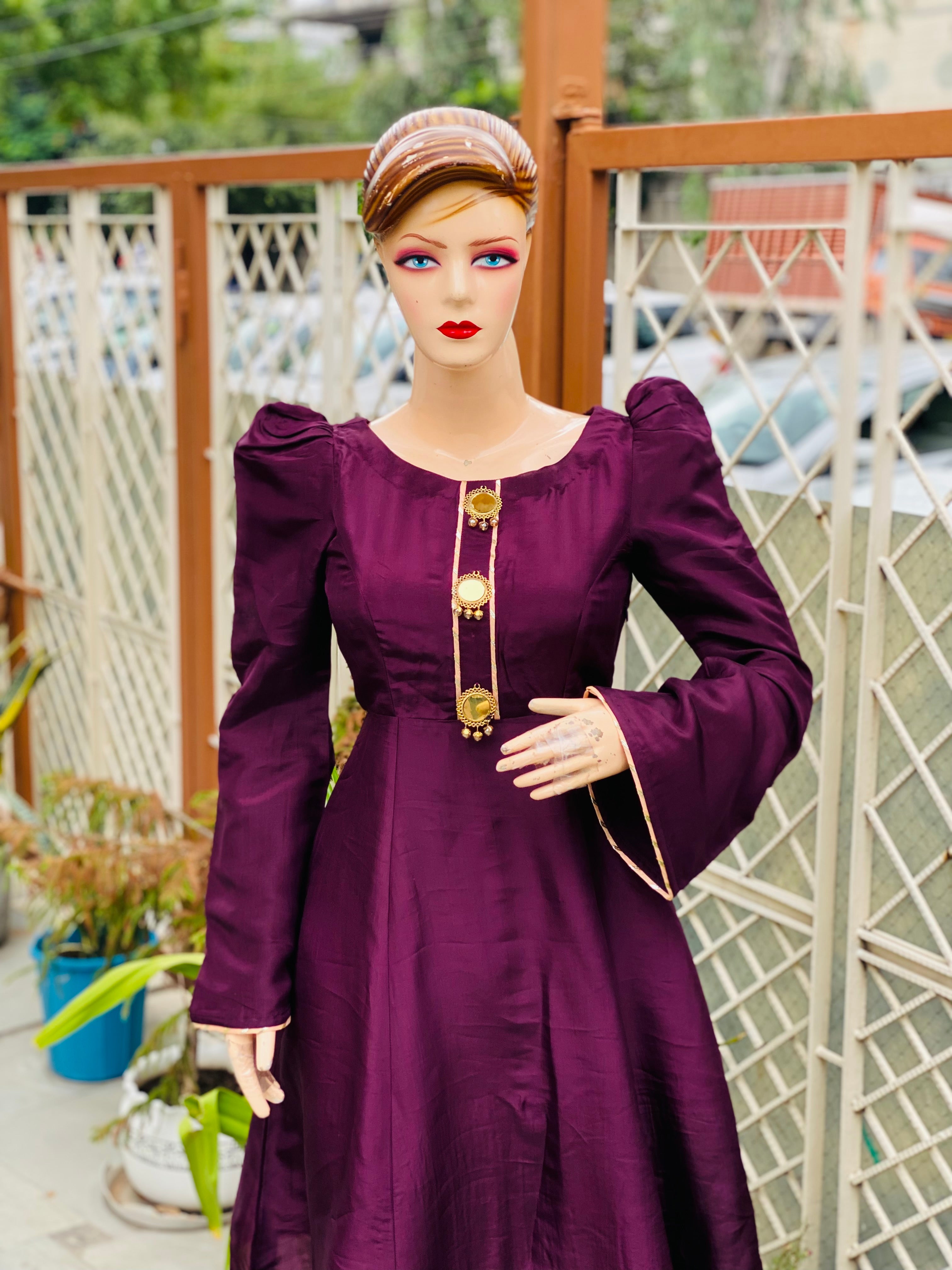 Dark Purple Silk Suit