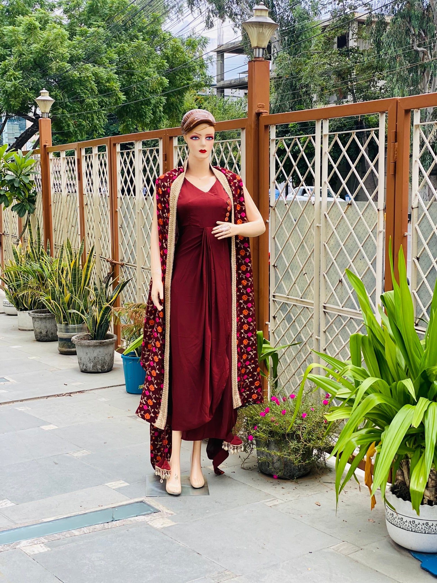 Brown Drape with Cape
