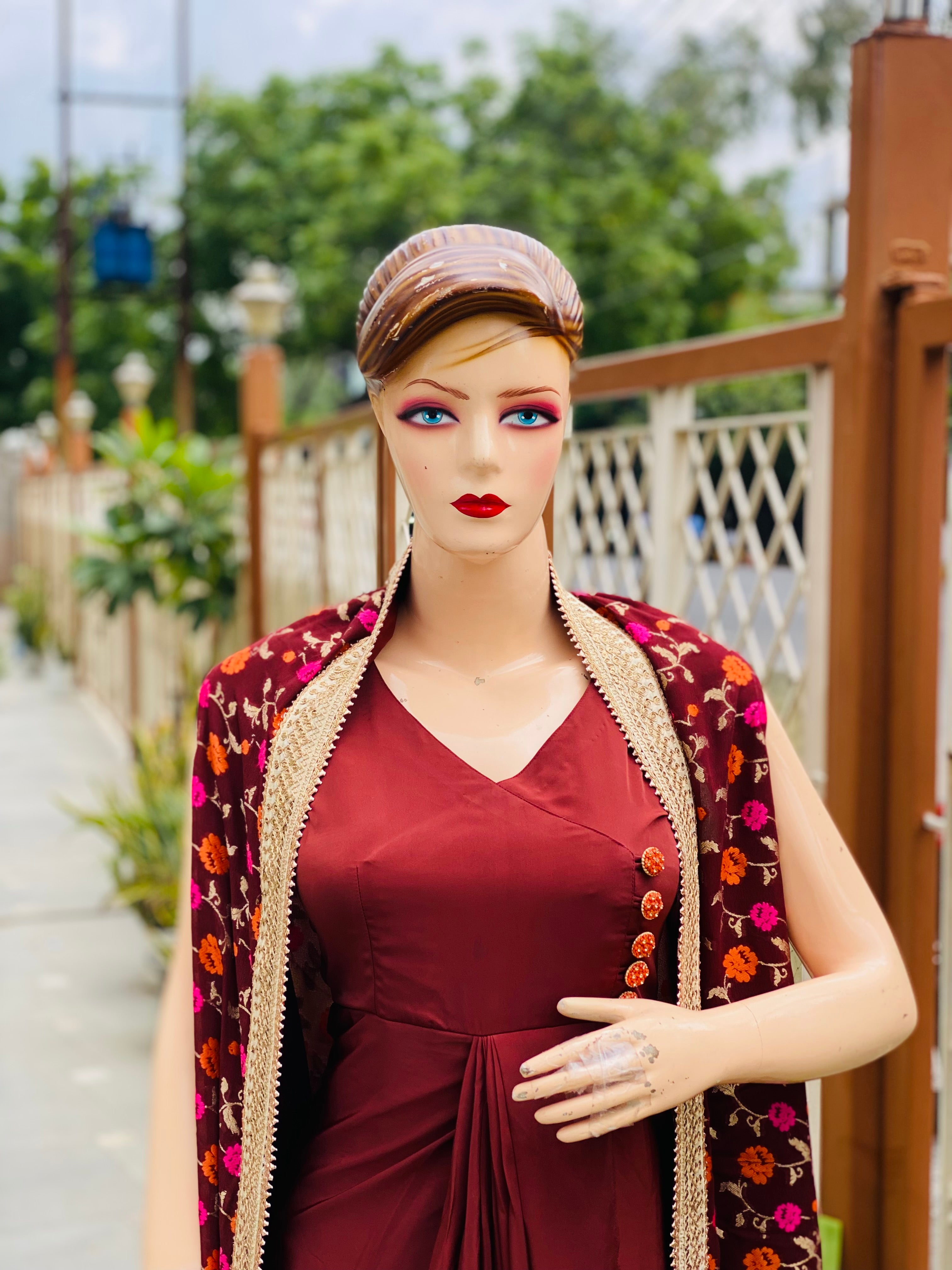 Brown Drape with Cape