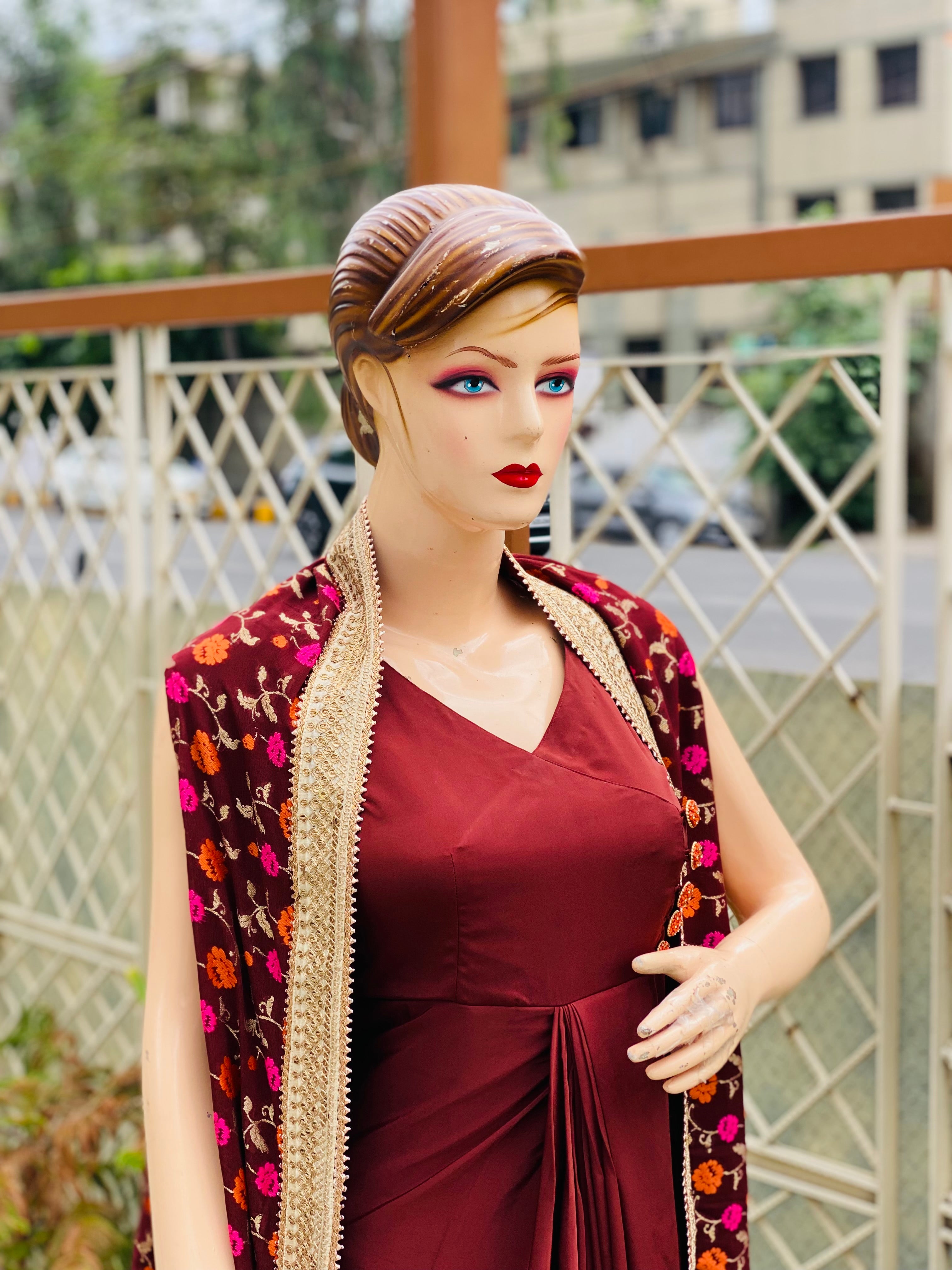 Brown Drape with Cape