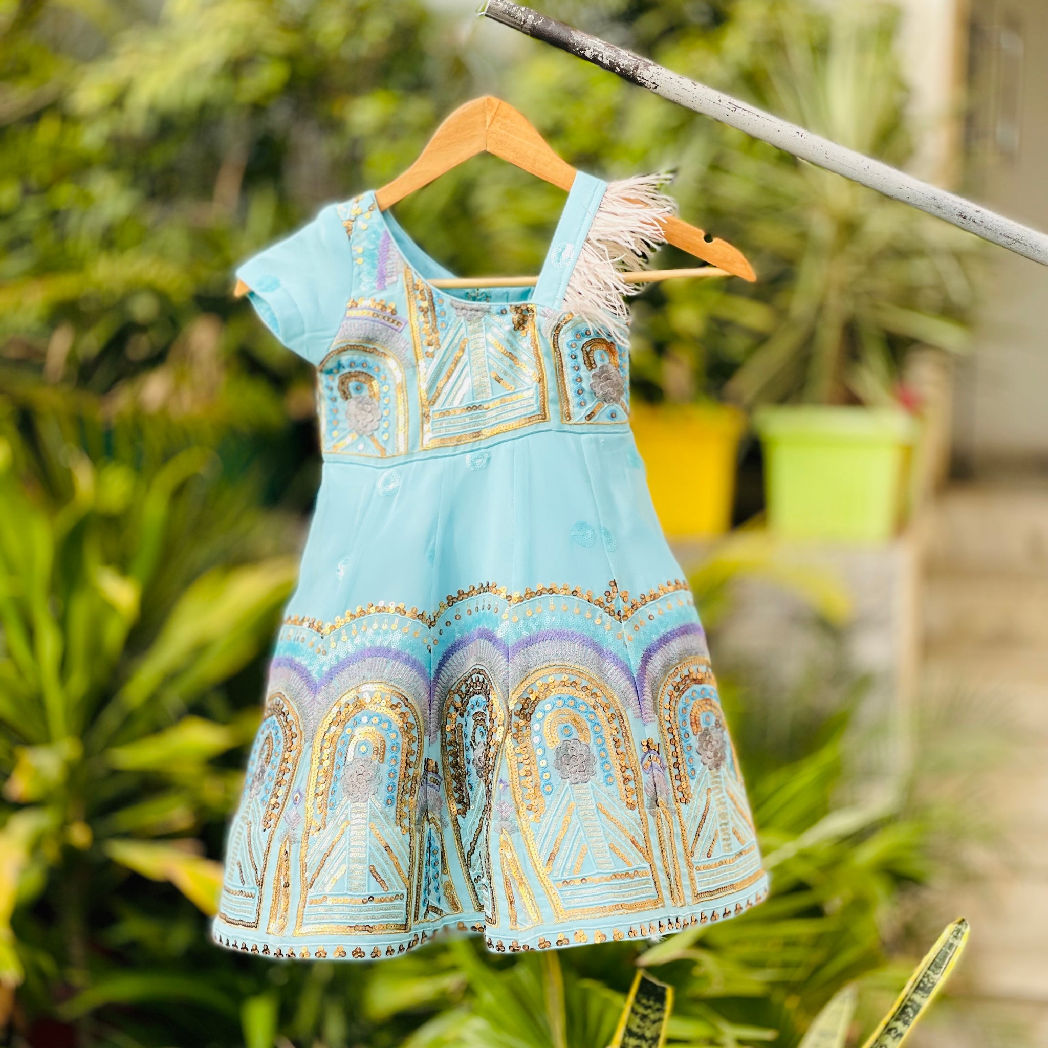 Sky Blue Kids Gown