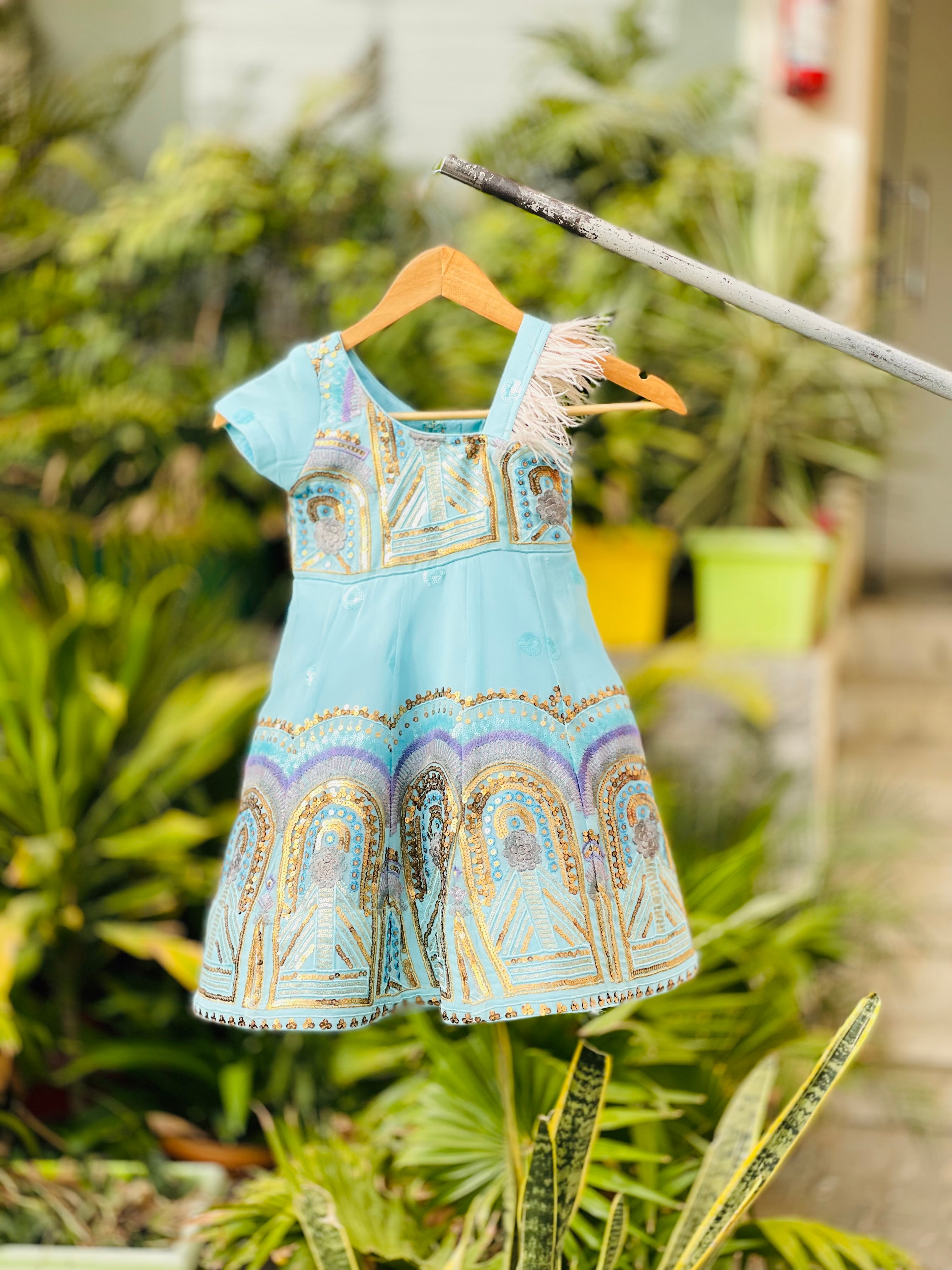 Sky Blue Kids Gown