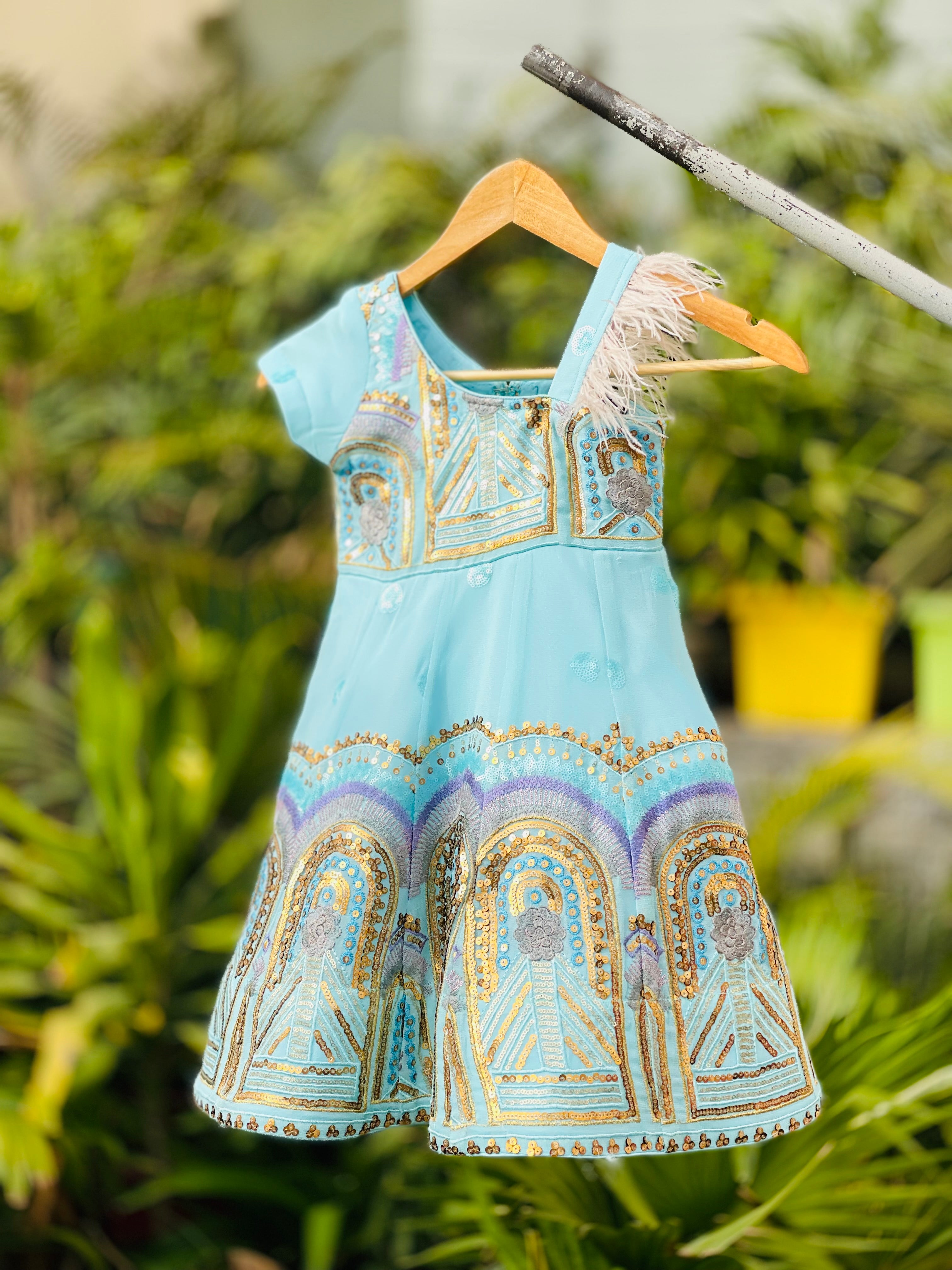 Sky Blue Kids Gown