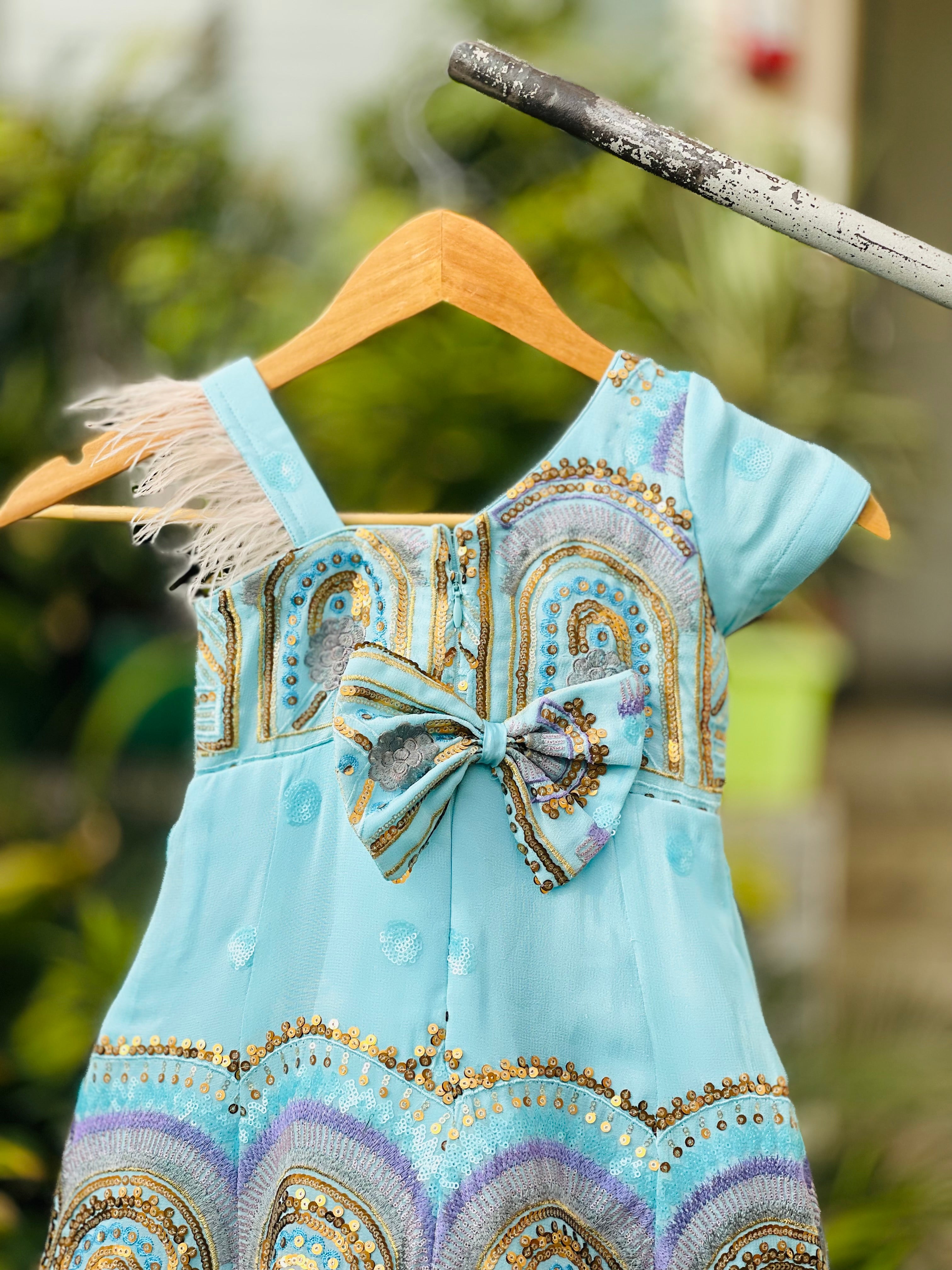 Sky Blue Kids Gown