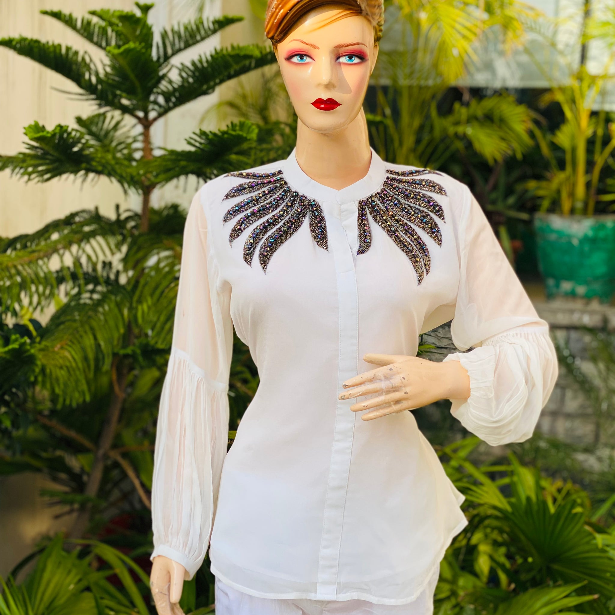 White Embroidered Shirt