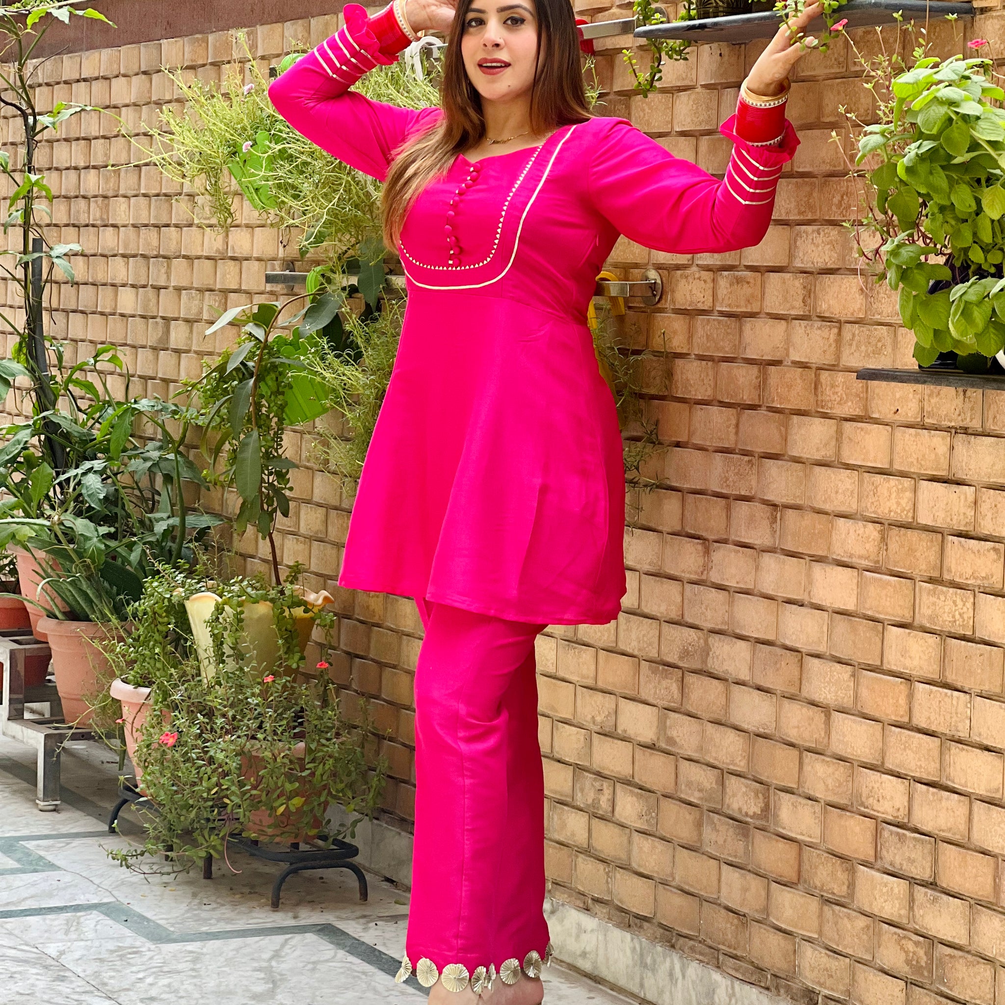 Pink Peplum Co-Ord Set