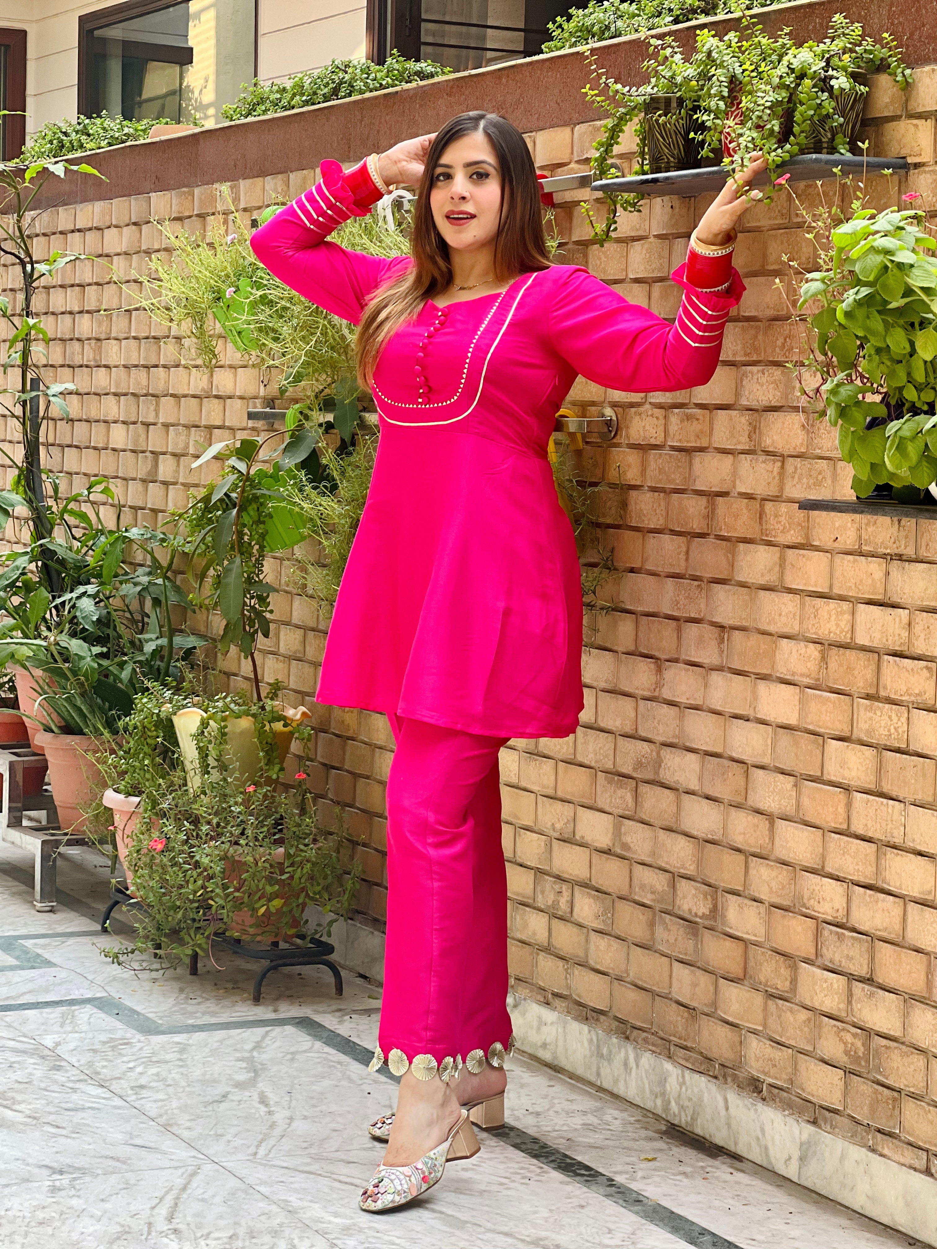 Pink Peplum Co-Ord Set