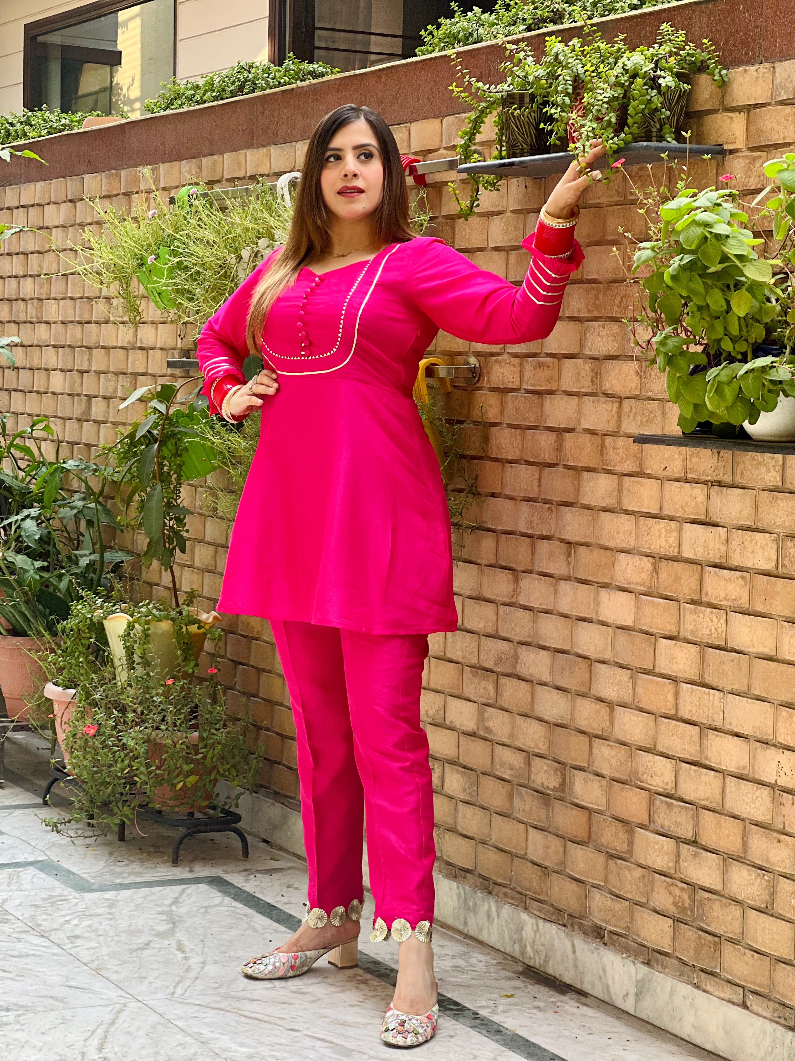 Pink Peplum Co-Ord Set