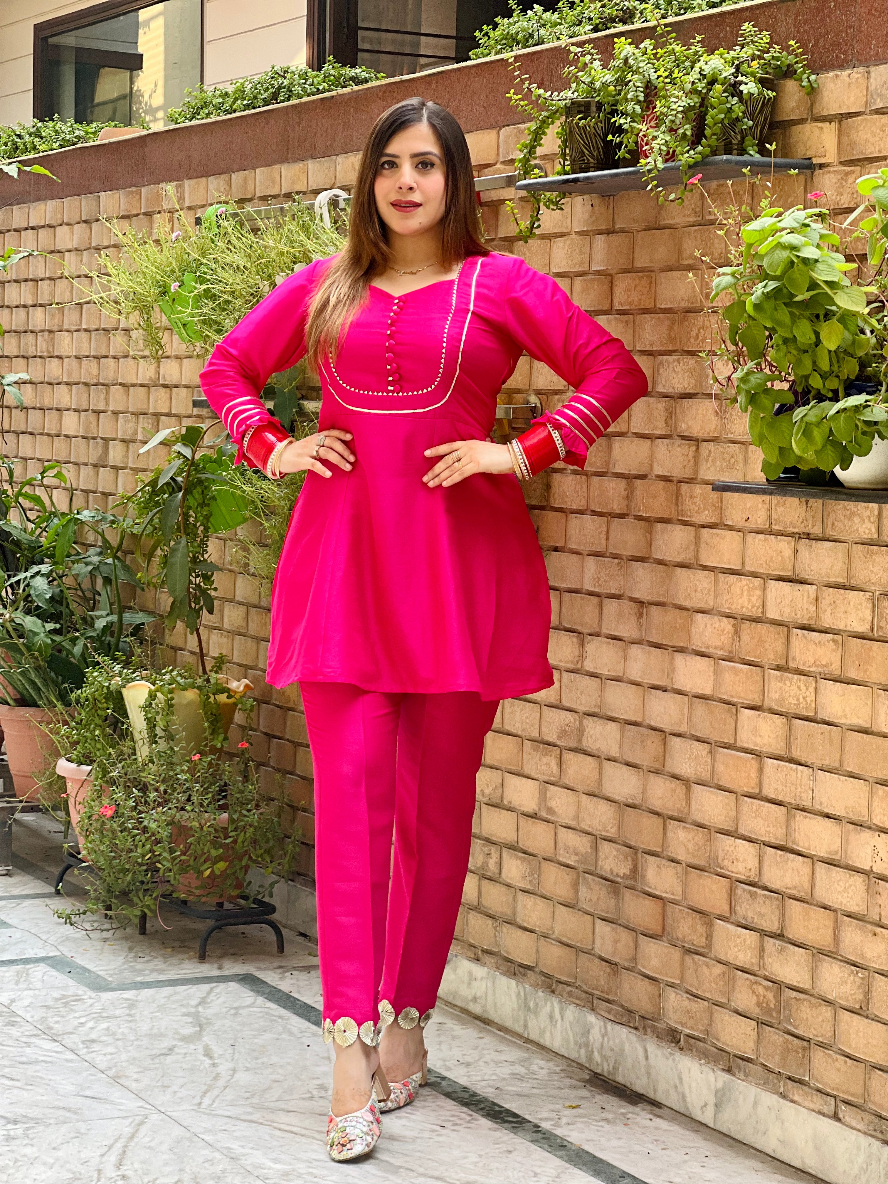 Pink Peplum Co-Ord Set
