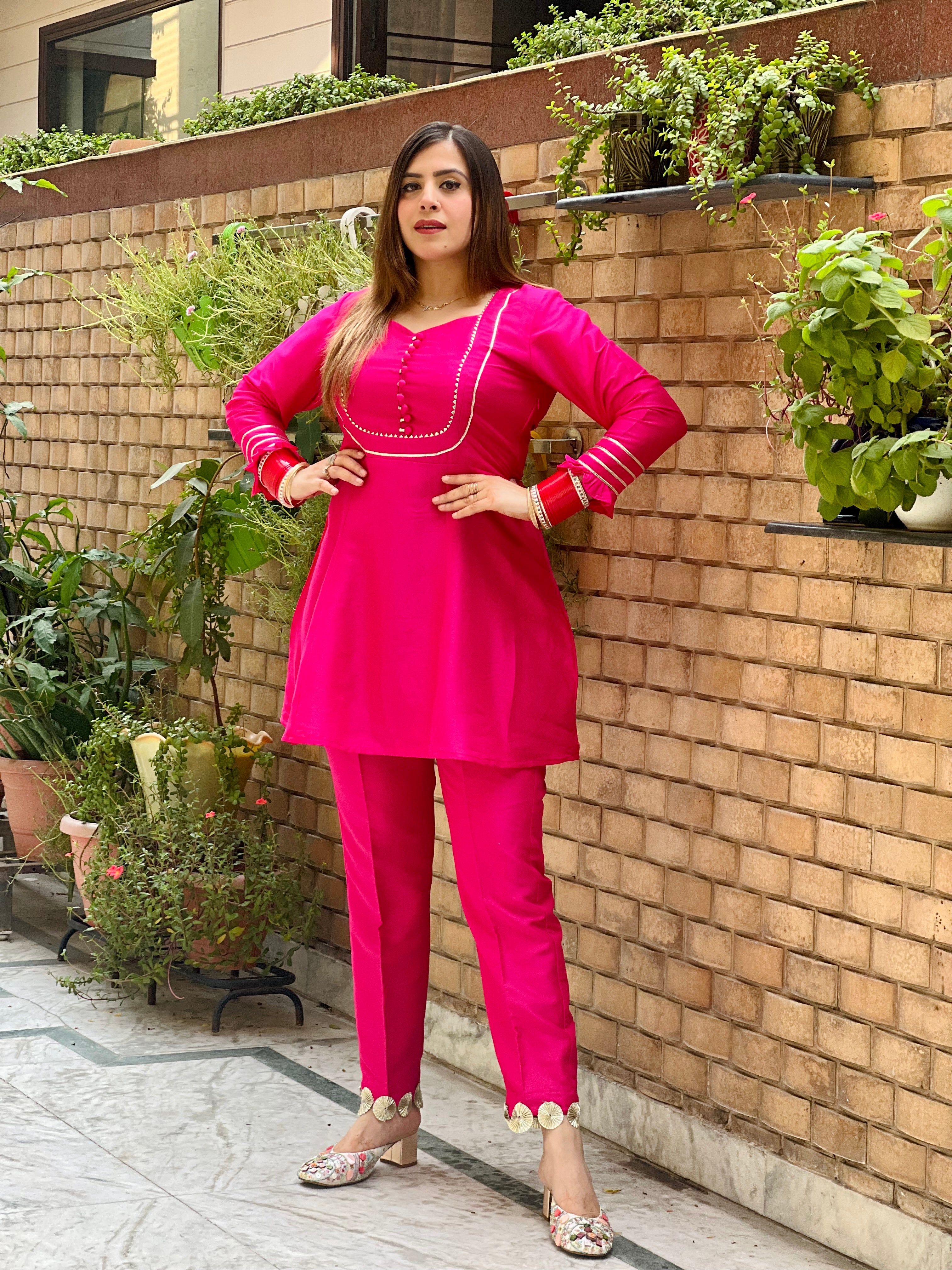 Pink Peplum Co-Ord Set