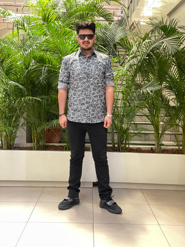 Grey Geometric Shirt