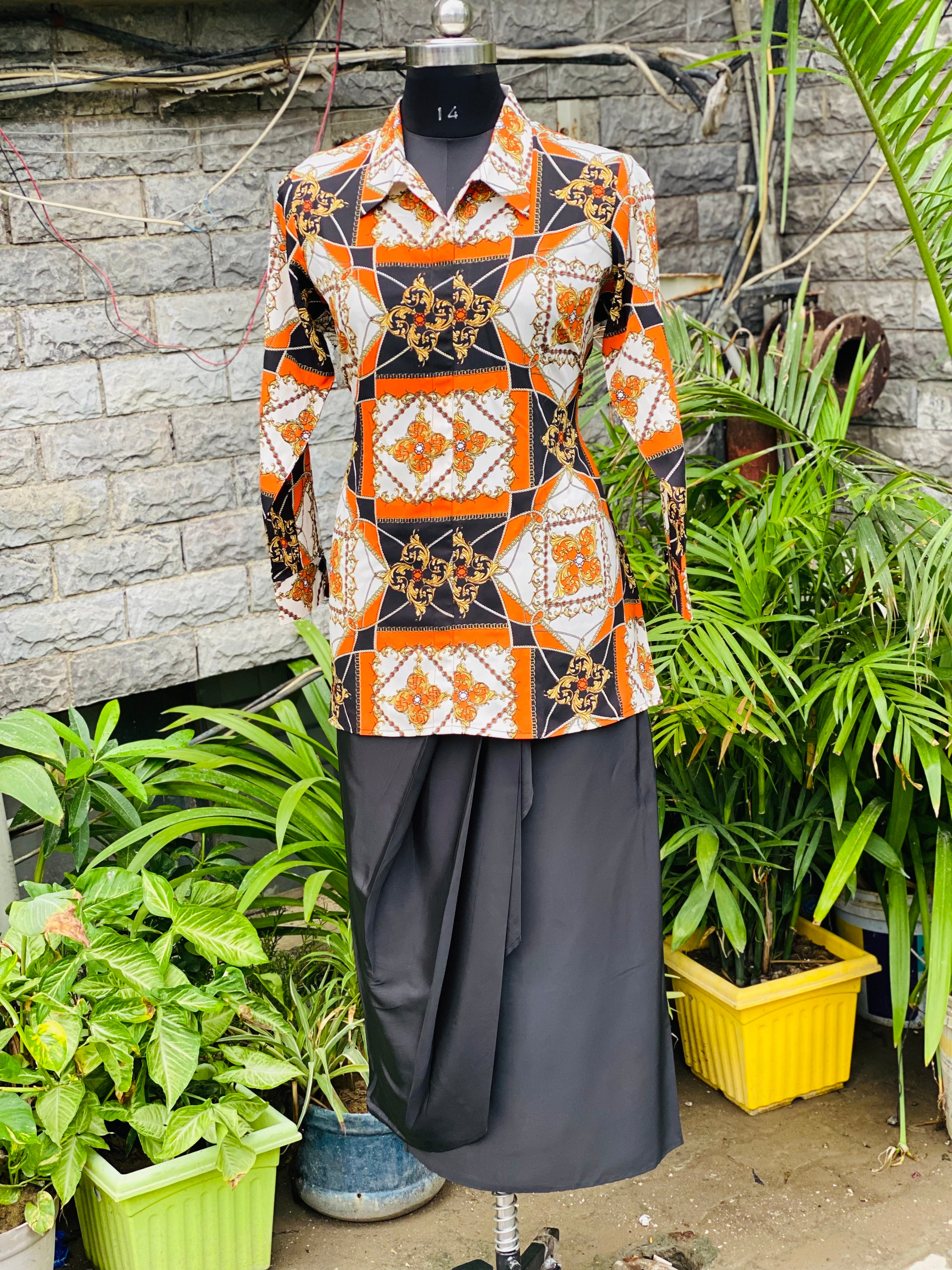 Multicolored Black Twin Set