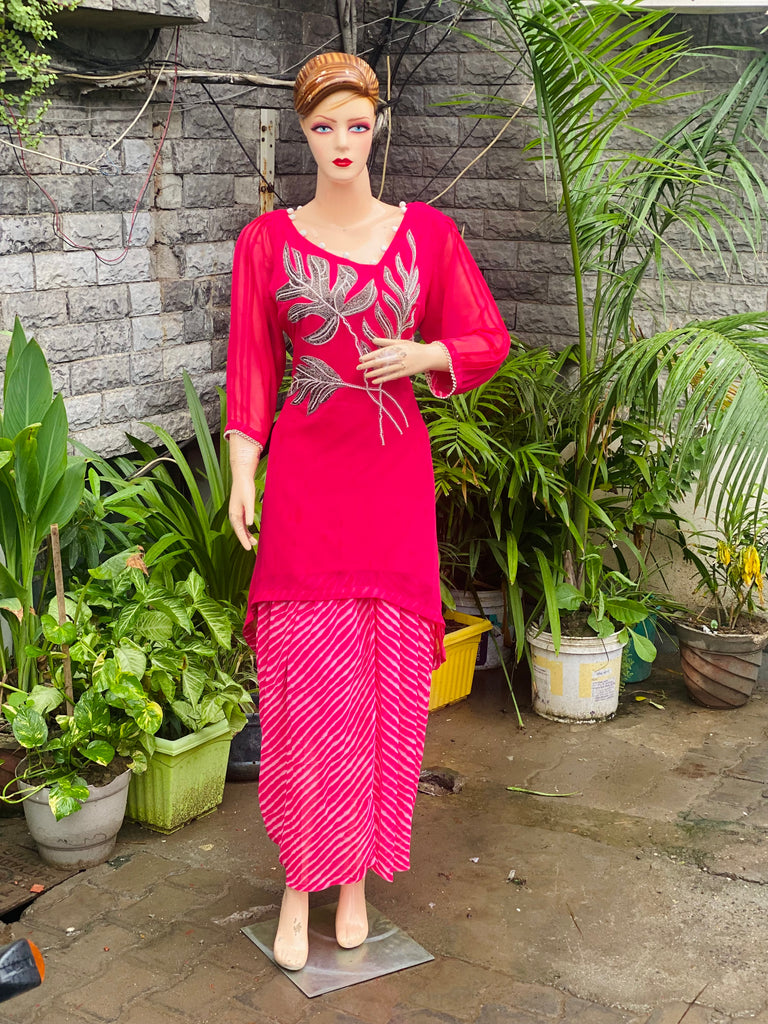 Hot Pink Suit with Dhoti