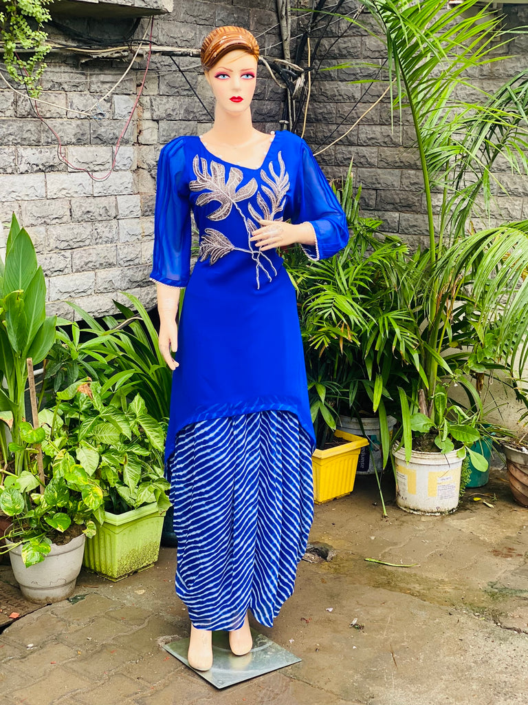 Royal Blue Suit with Dhoti