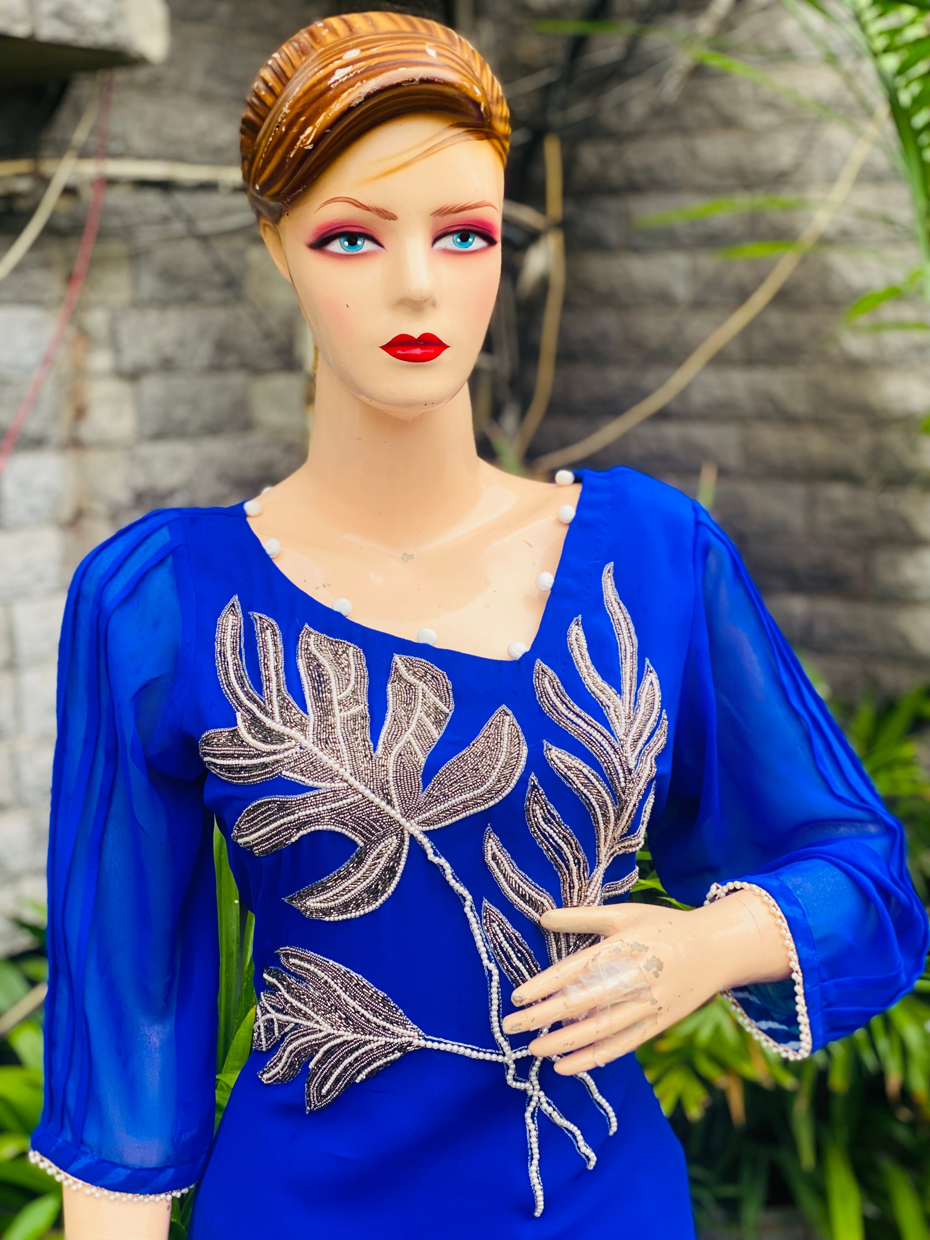 Royal Blue Suit with Dhoti