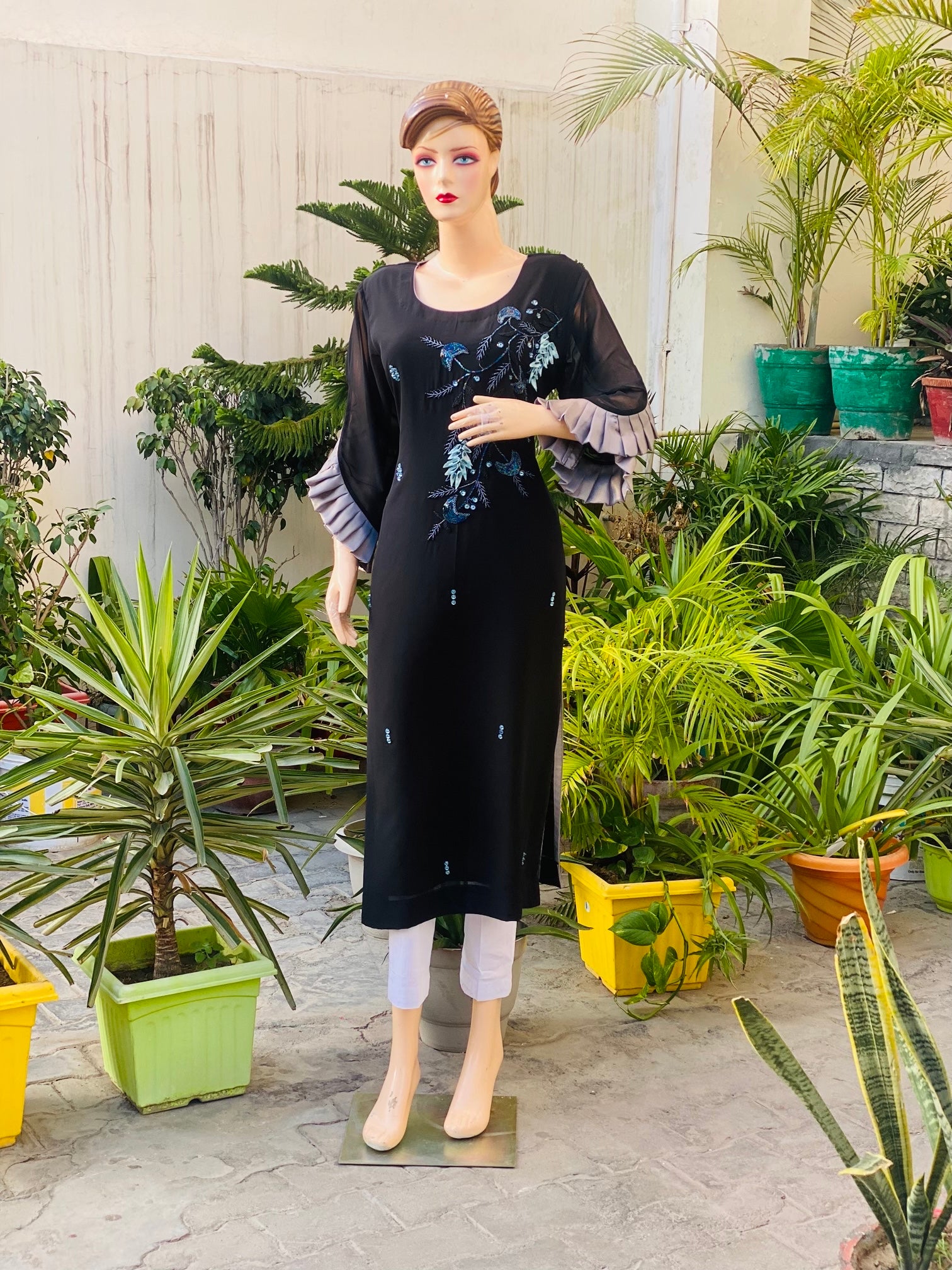 Black Embroidered Kurti