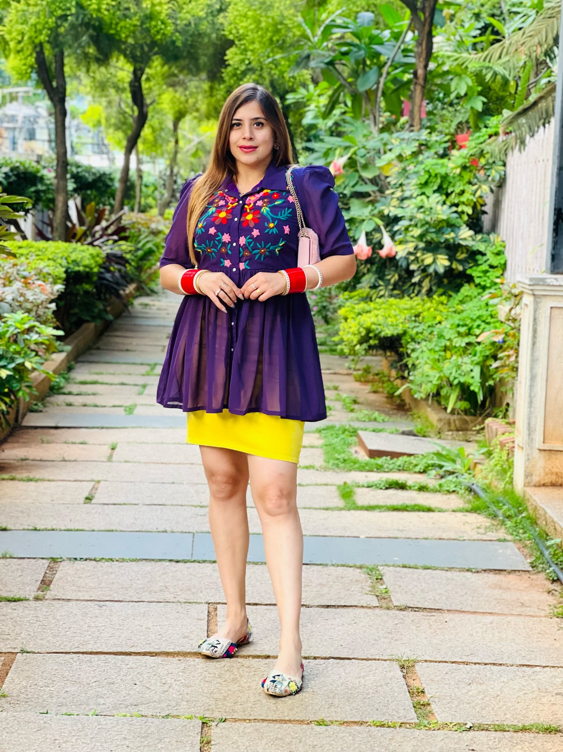 Purple Embroidered Top