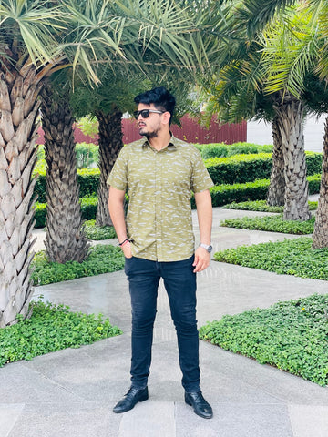 Olive Printed Shirt