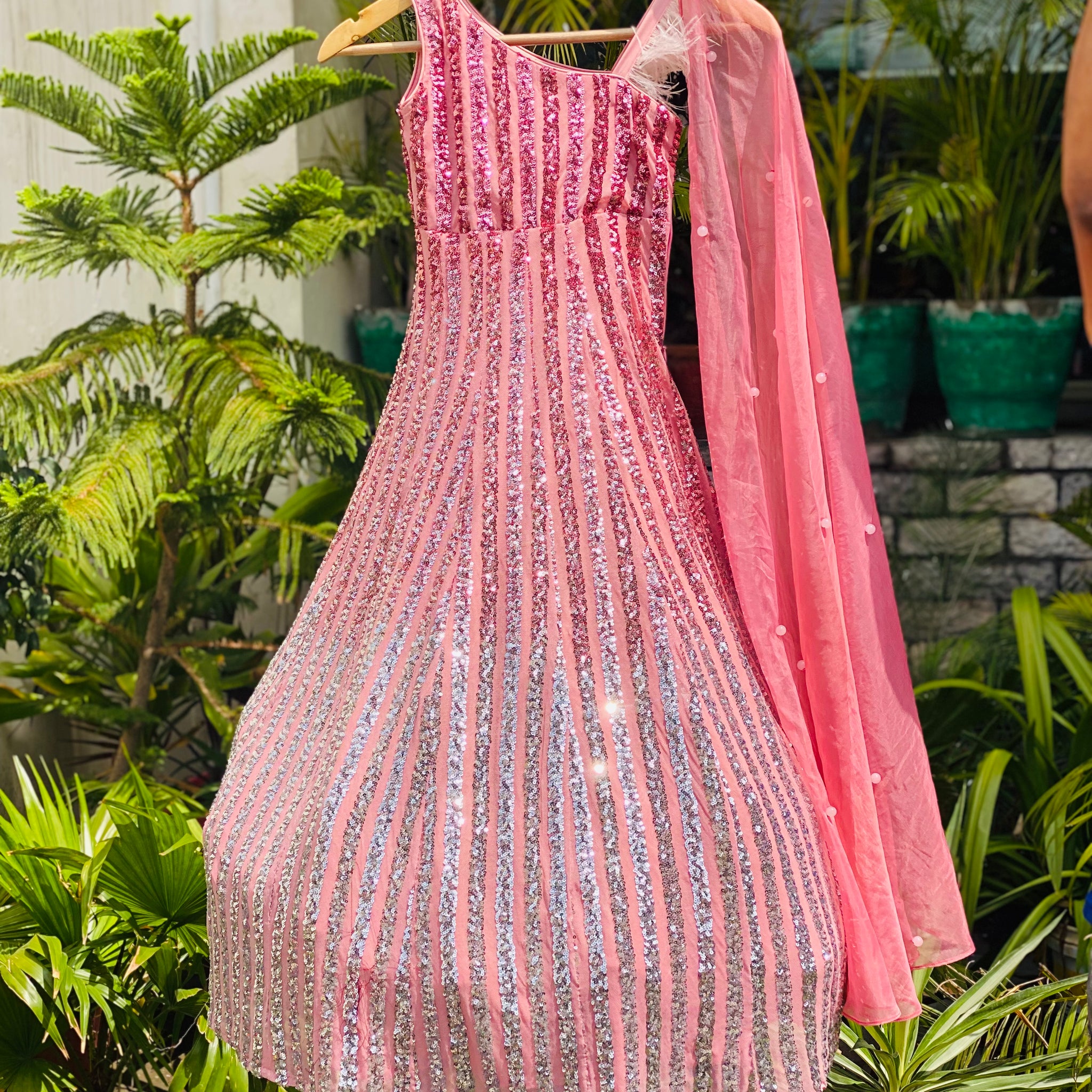 Silver & Pink Kid's Gown