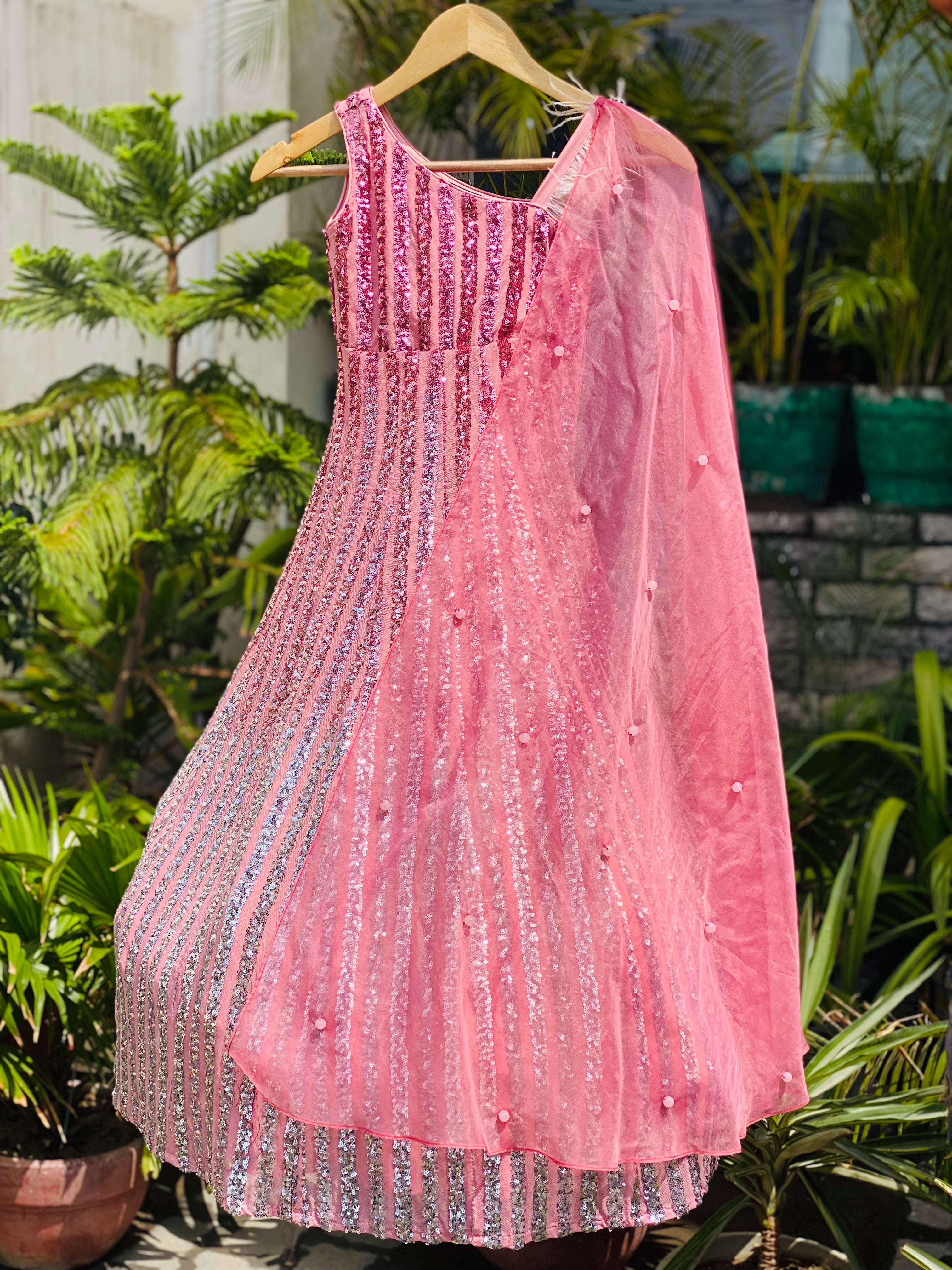 Silver & Pink Kid's Gown