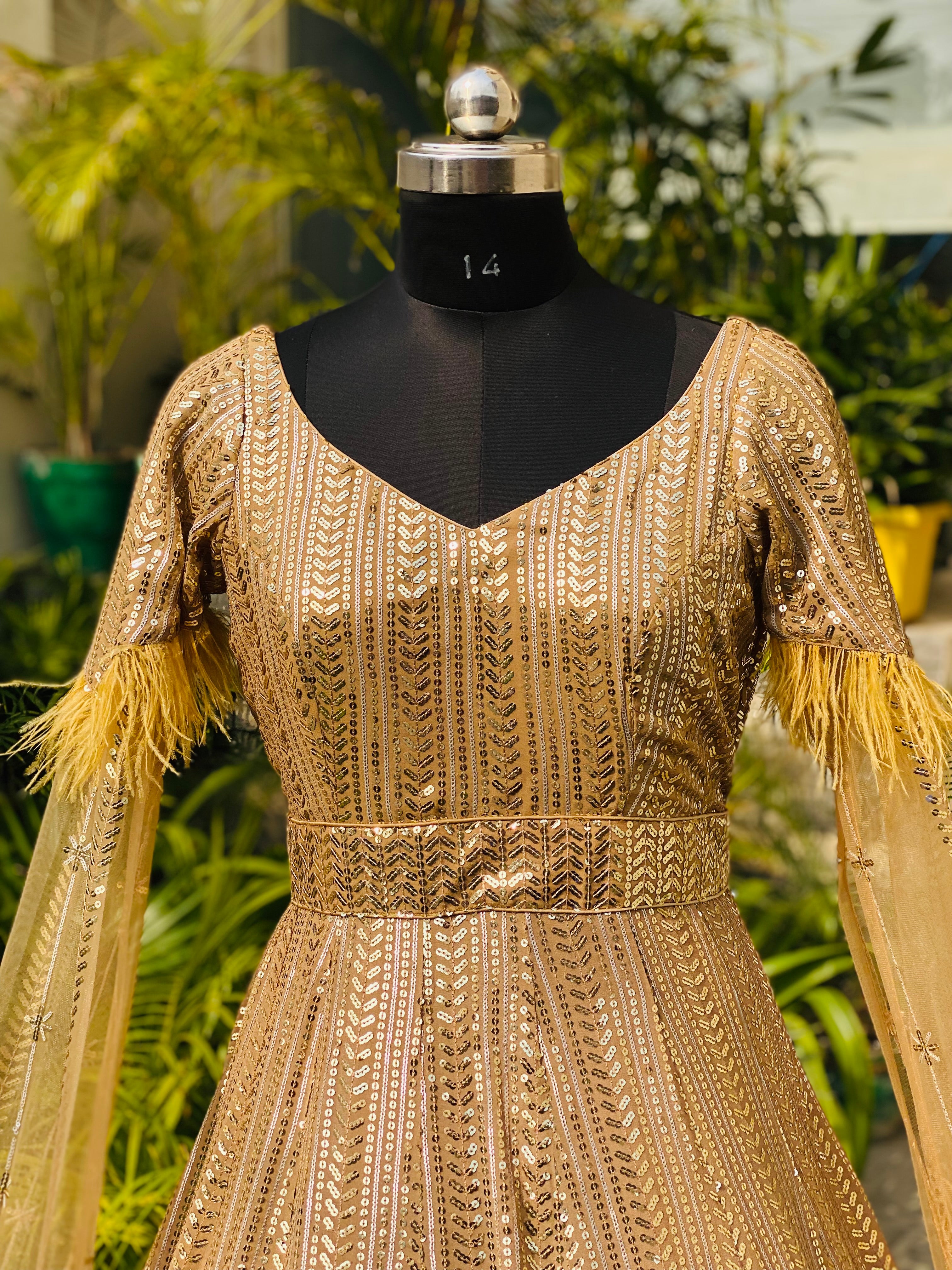 Golden MM Sequin Gown