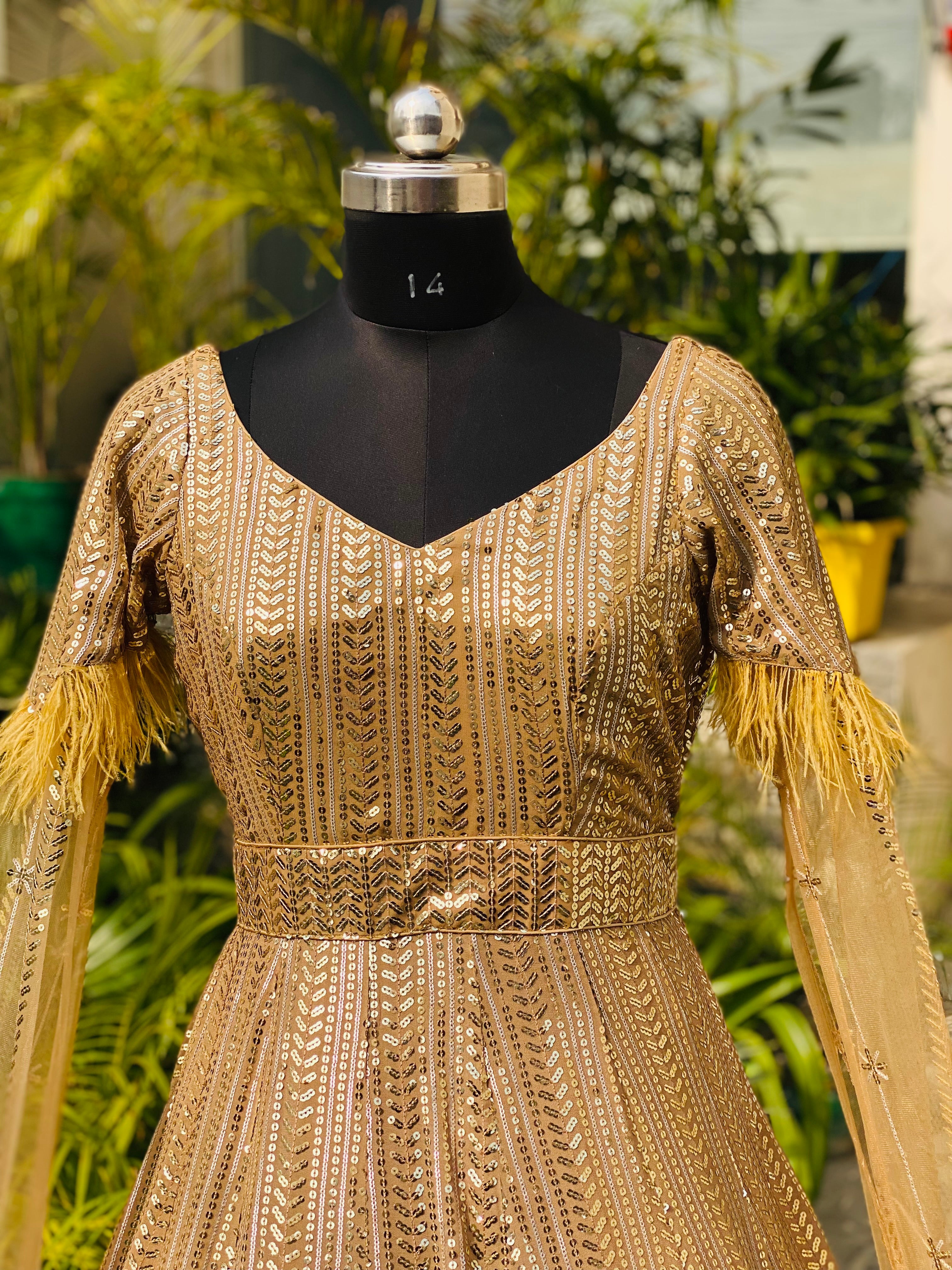 Golden MM Sequin Gown