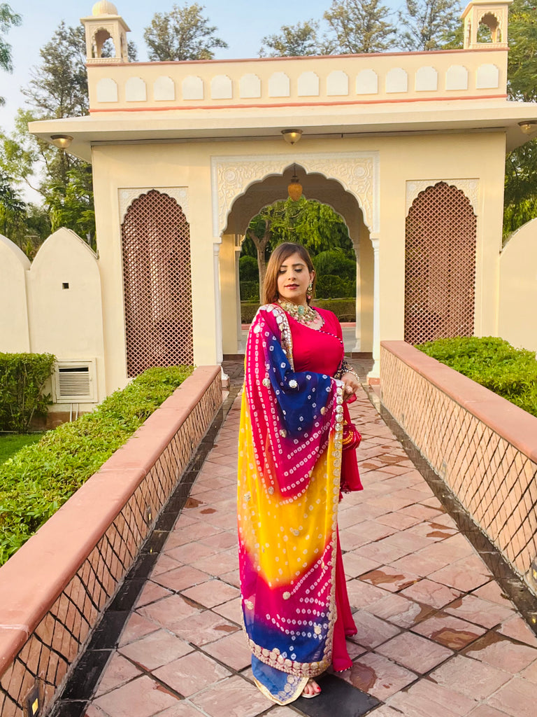 Rajasthani Pink Garara Suit