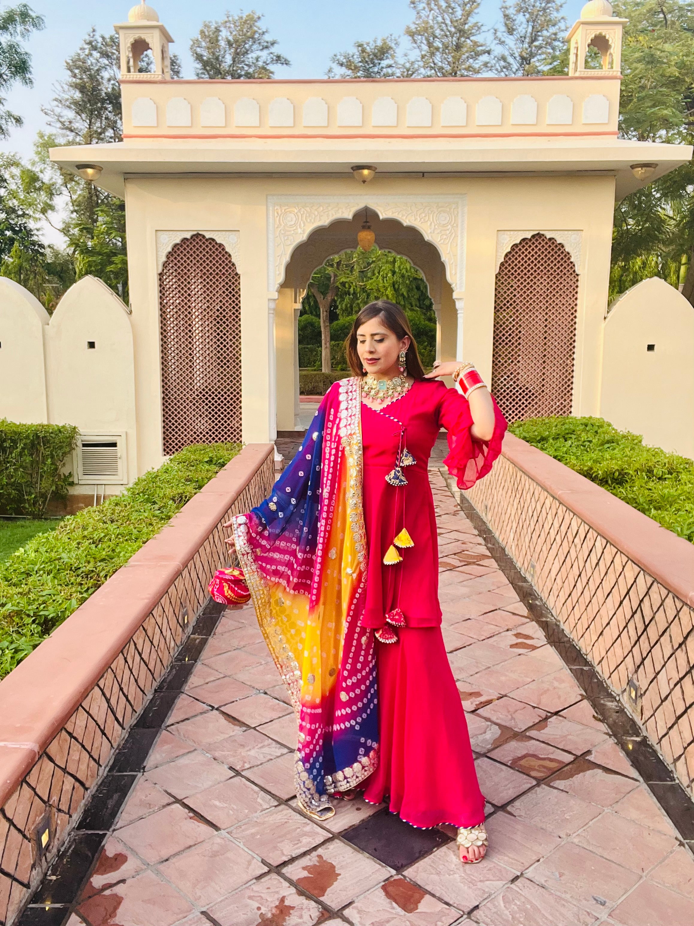 Rajasthani Pink Garara Suit